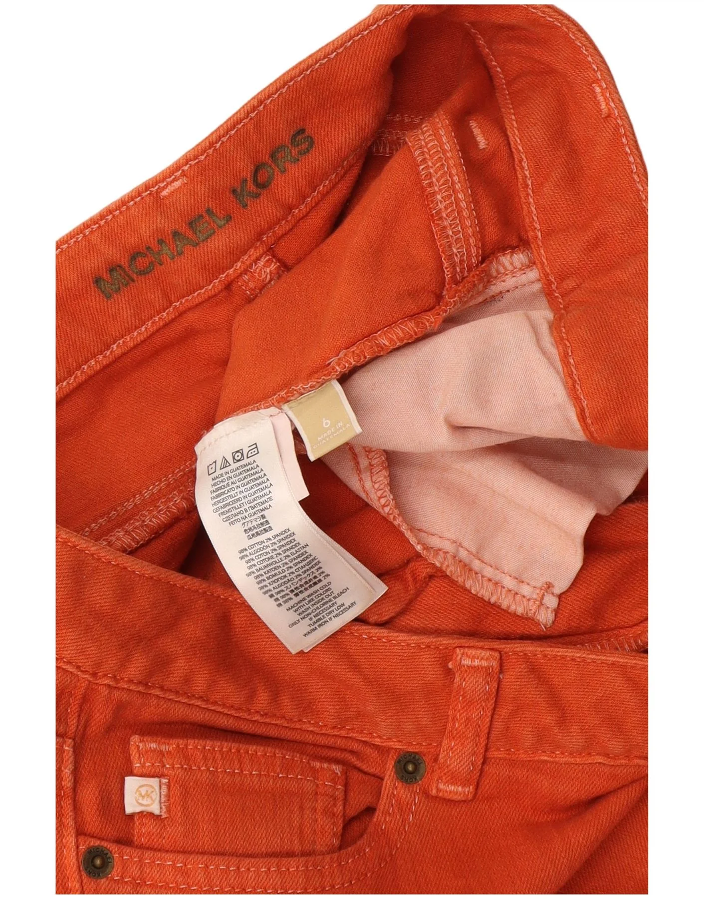 Michael Kors Womens Slim Jeans US 6 Medium W34 L32 Orange Cotton - Image 3