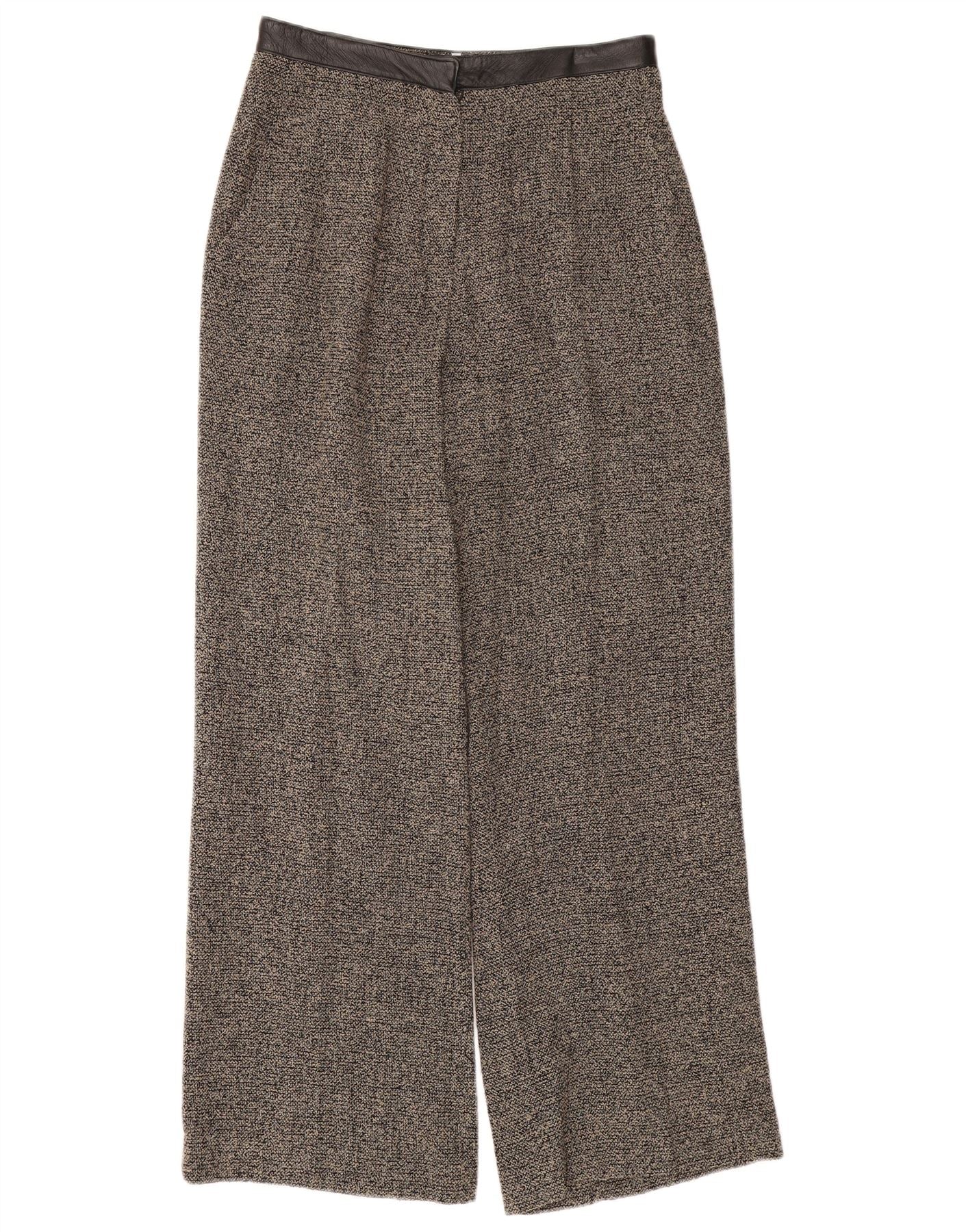 Michel Ambers Womens High Waist Casual Trousers UK 12 Medium W28 L29 Grey