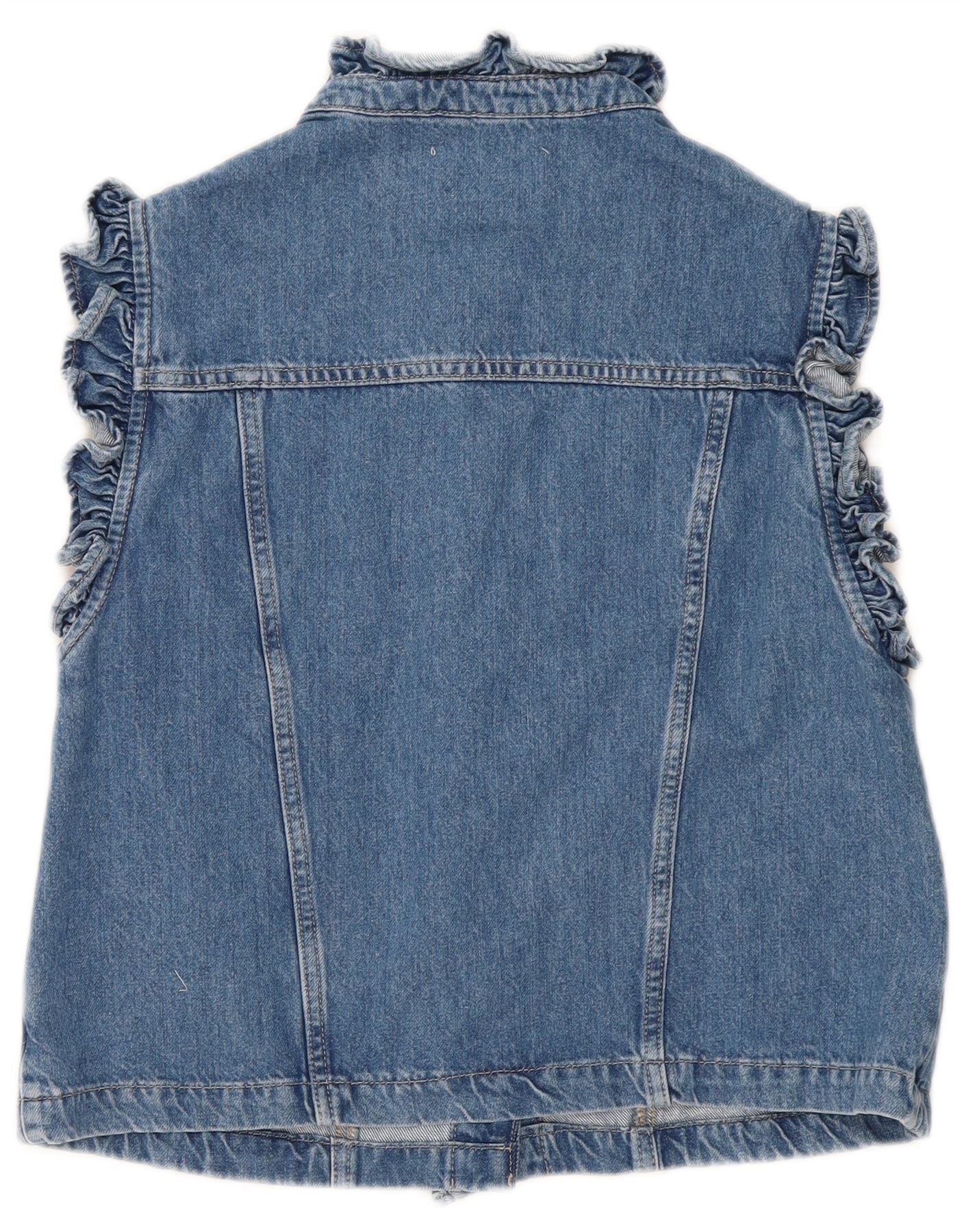 MINT VELVET Womens Denim Gilet UK 14 Medium Blue Cotton - Image 2