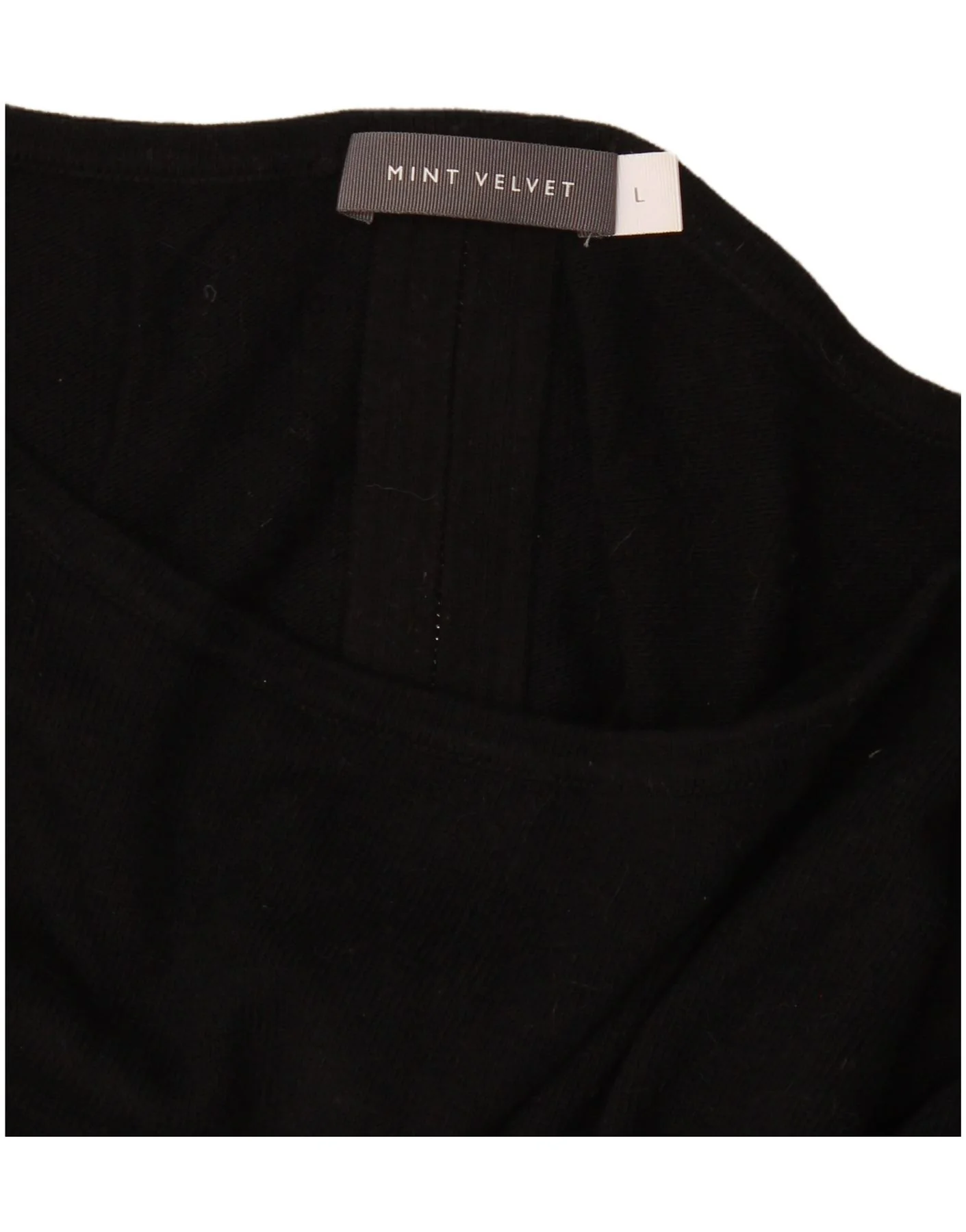 MINT VELVET Womens Graphic Boat Neck Jumper Sweater UK 16 Large Black - Image 3