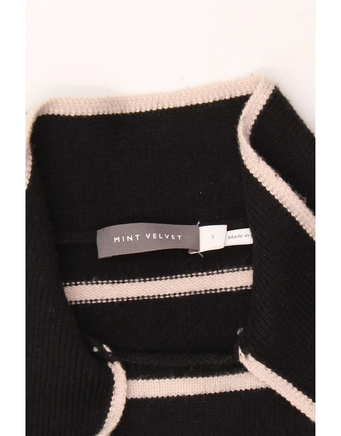 MINT VELVET Womens Long Sleeve Jumper Dress UK 10 Small Black Striped - Image 3