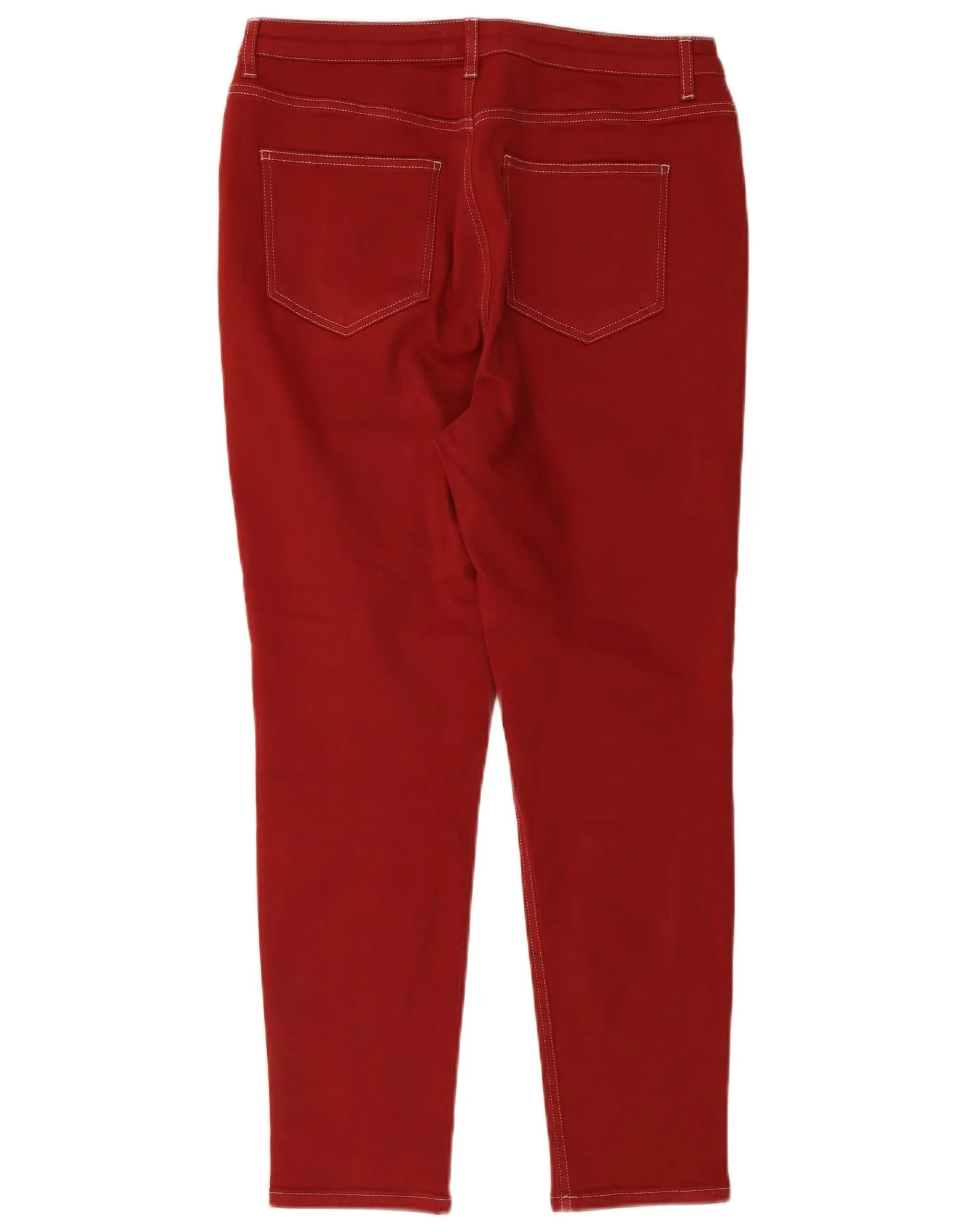 MINT VELVET Womens Skinny Casual Trousers UK 16 Large W34 L27 Red Cotton - Image 2