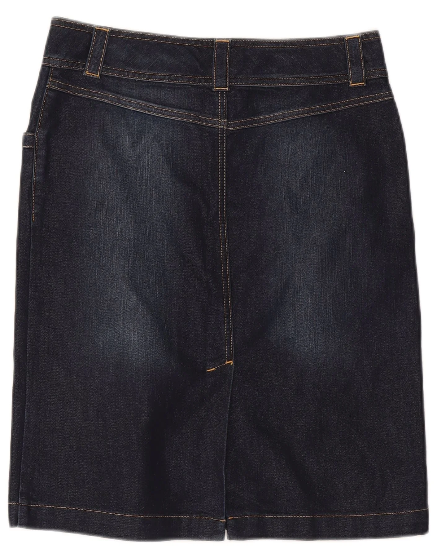 Monsoon Womens Denim Skirt UK 10 Small W30 Navy Blue Cotton - Image 2