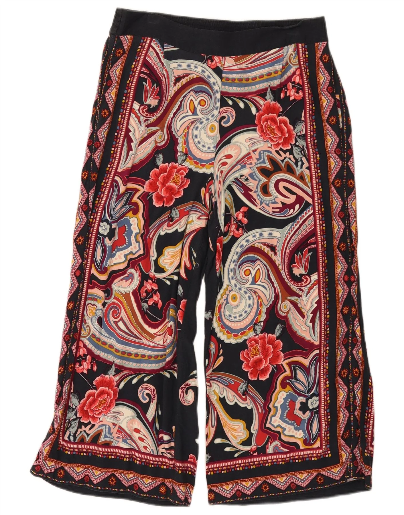 Monsoon Womens High Waist Capri Trousers UK 12 Medium W32 L21 Multicoloured