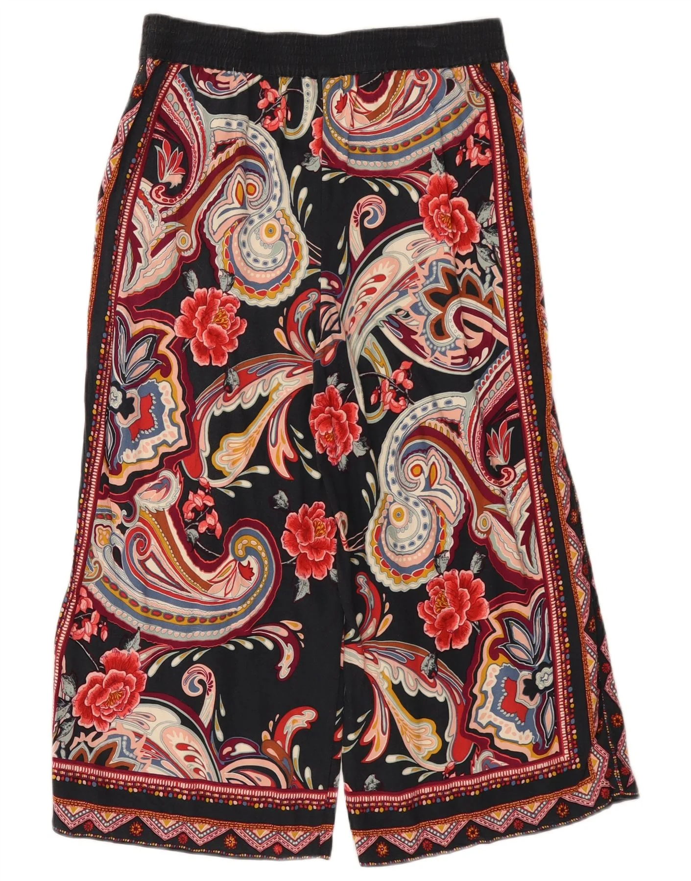 Monsoon Womens High Waist Capri Trousers UK 12 Medium W32 L21 Multicoloured - Image 2