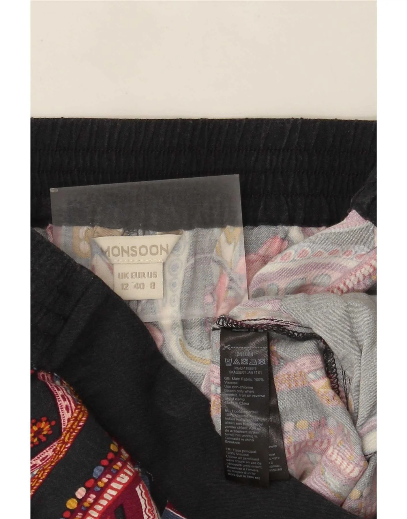 Monsoon Womens High Waist Capri Trousers UK 12 Medium W32 L21 Multicoloured - Image 3