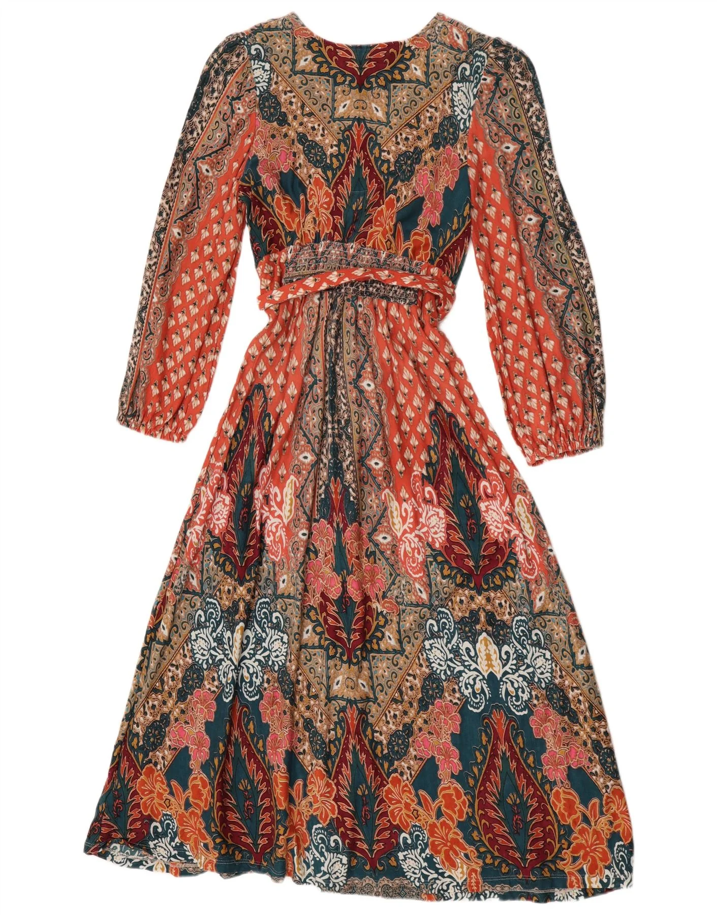 Monsoon Womens Long Sleeve Maxi Dress UK 10 Small Multicoloured Paisley - Image 2