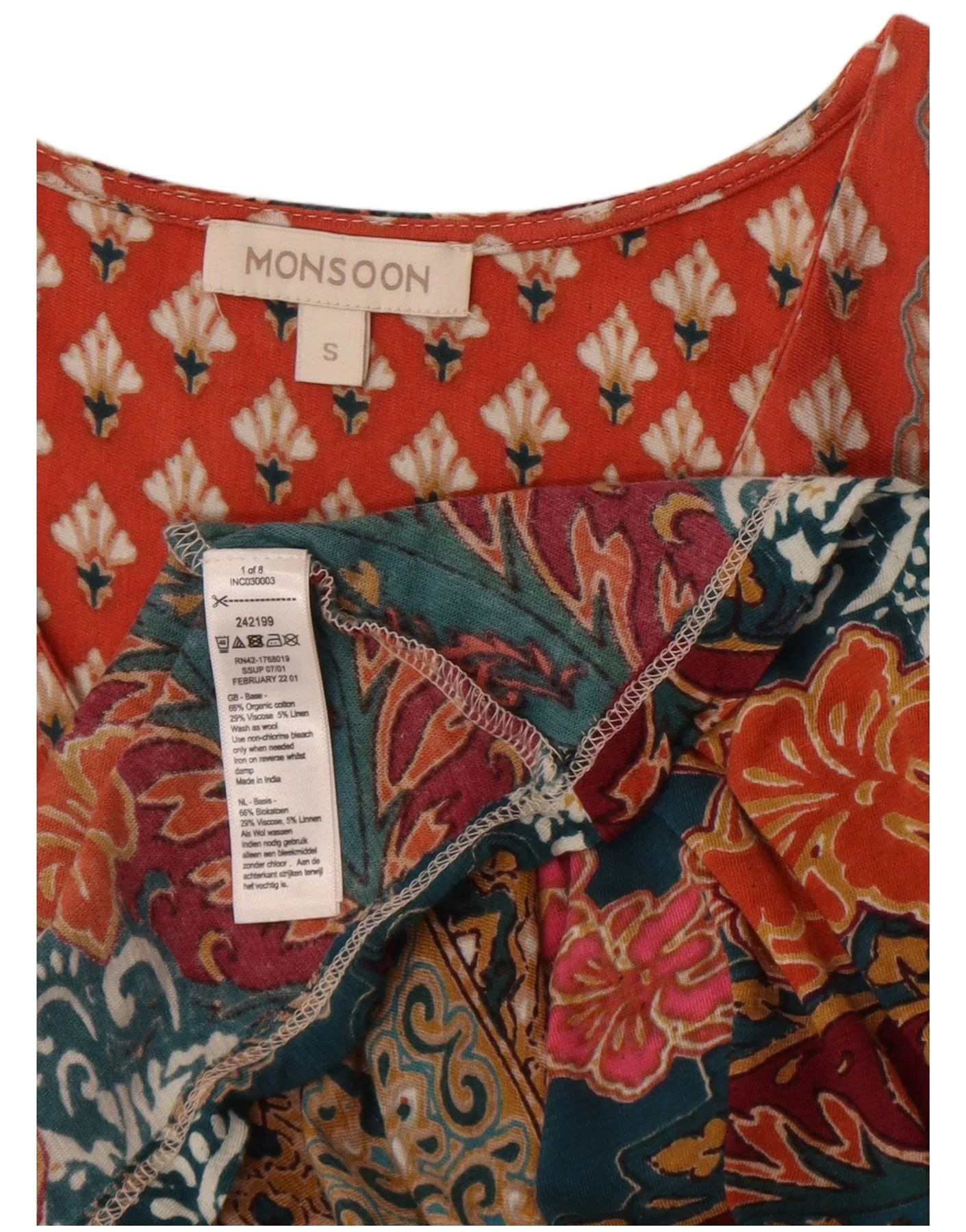 Monsoon Womens Long Sleeve Maxi Dress UK 10 Small Multicoloured Paisley - Image 3