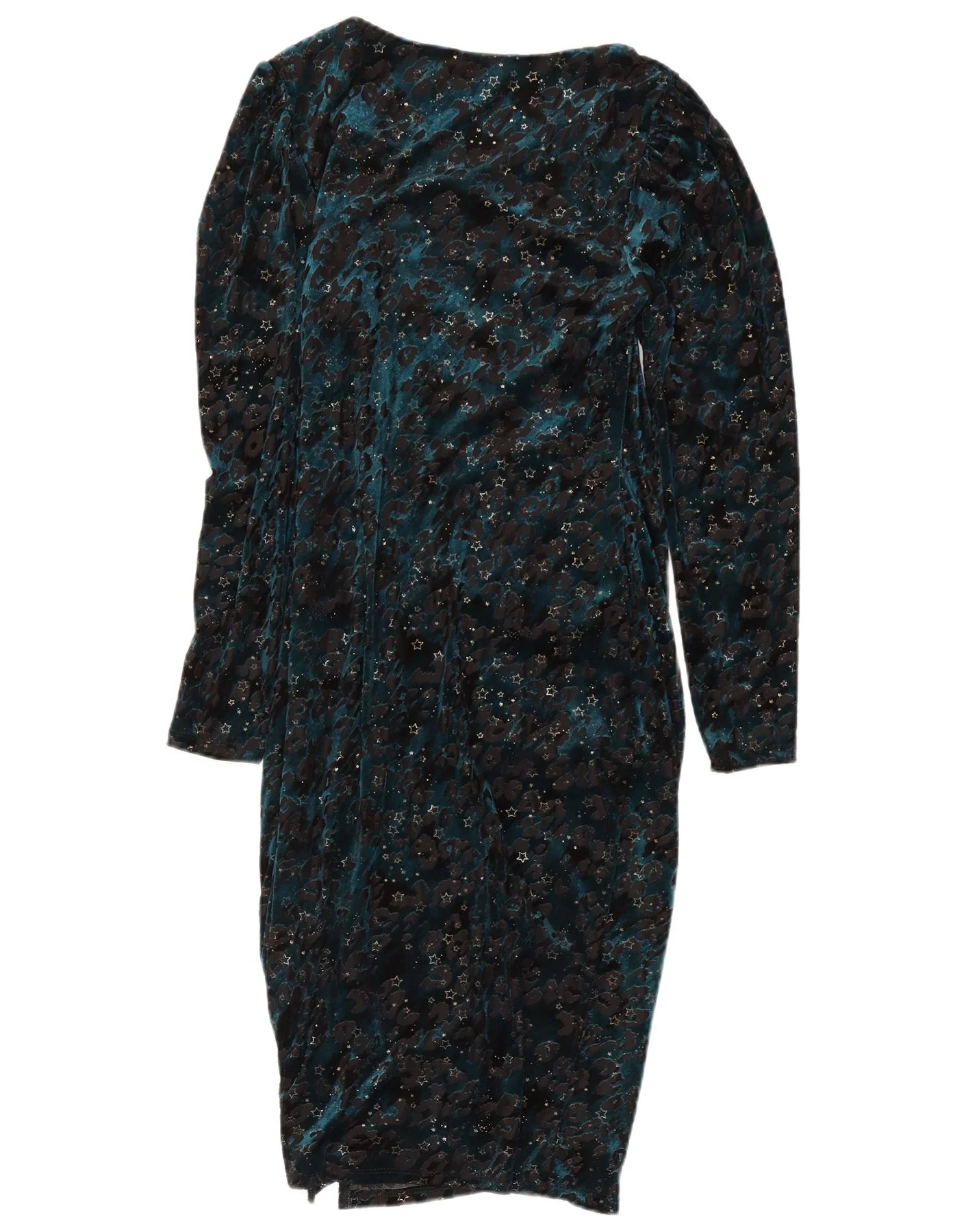 Monsoon Womens Long Sleeve Sheath Dress UK 12 Medium Blue Animal Print - Image 2