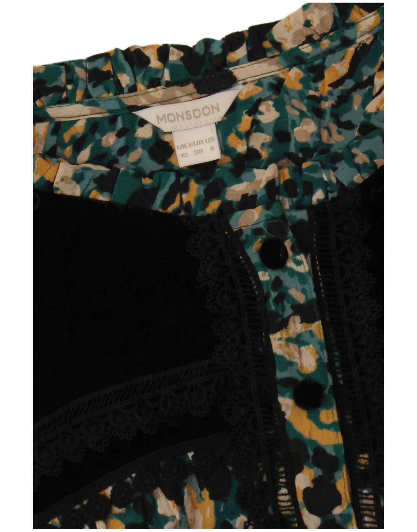 Monsoon Womens Maxi Tea Dress UK 10 Small Multicoloured Spotted Bohemian - Image 3