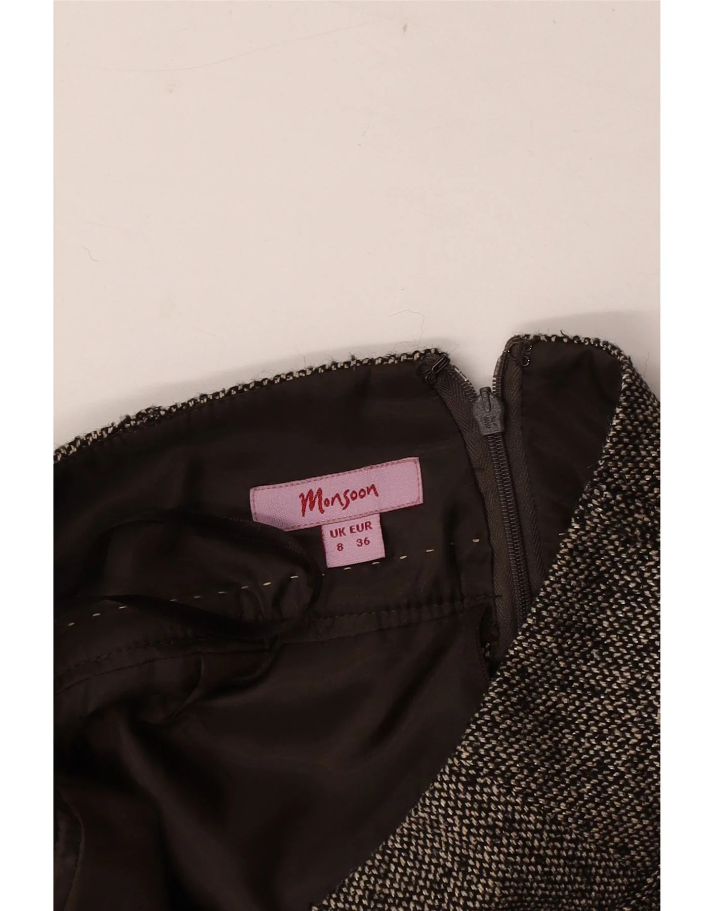Monsoon Womens Pencil Skirt UK 8 Small W30 Grey Flecked - Image 3