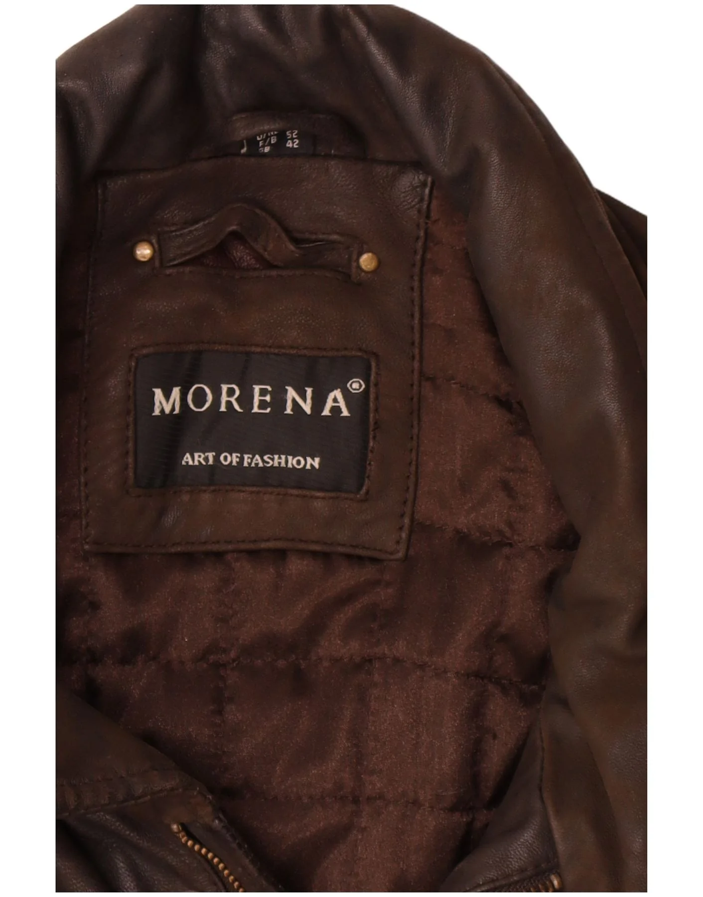 Morena Mens Leather Jacket UK 42 XL Brown - Image 3