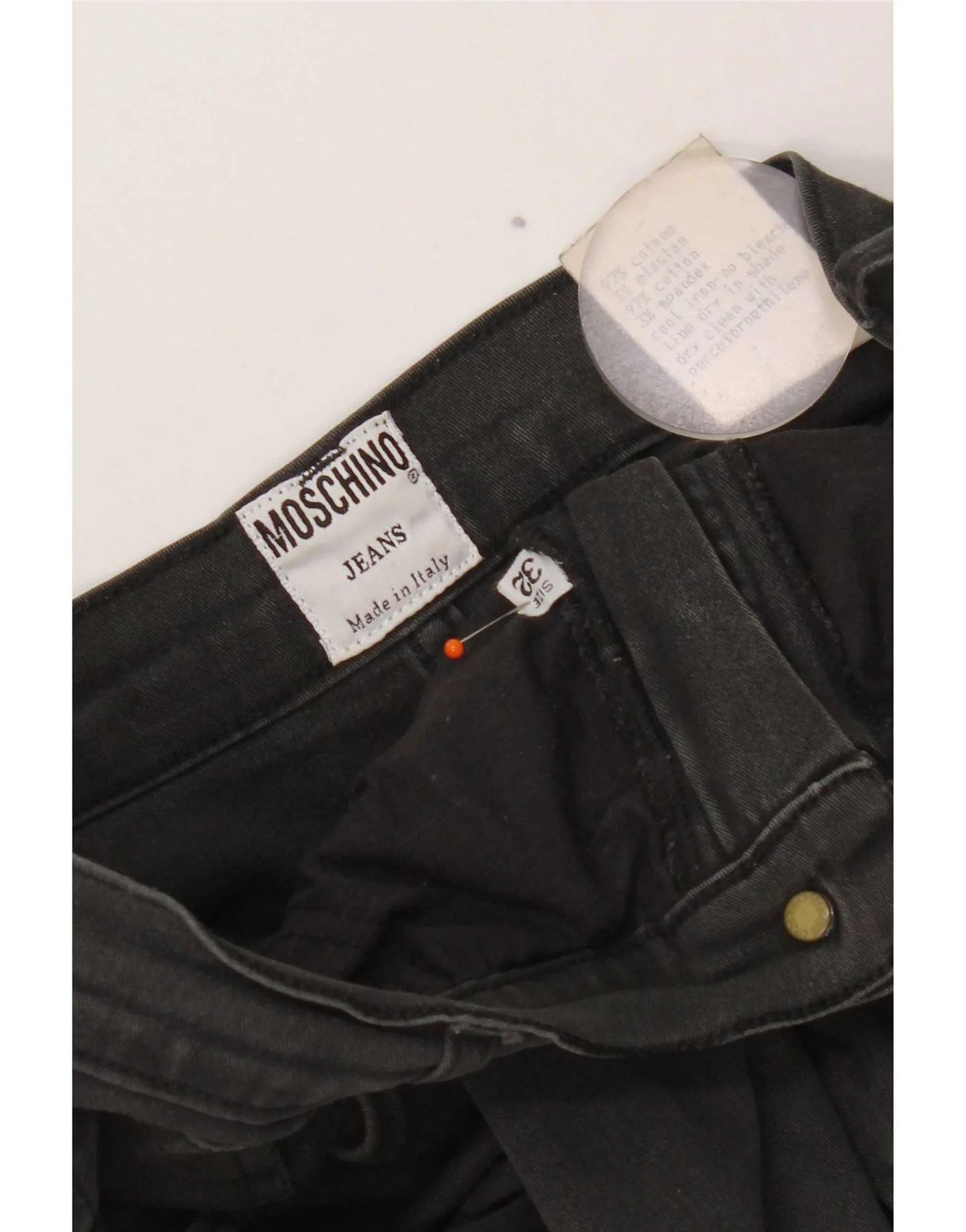 Moschino Womens High Waist Tapered Jeans W32 L28 Black Cotton - Image 4