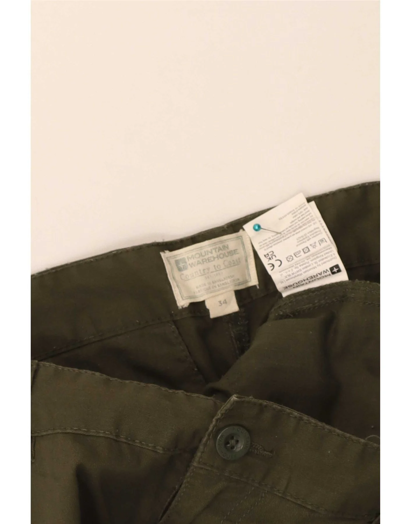 Mountain Warehouse Mens Cargo Shorts W34 Large Khaki Cotton - Image 3