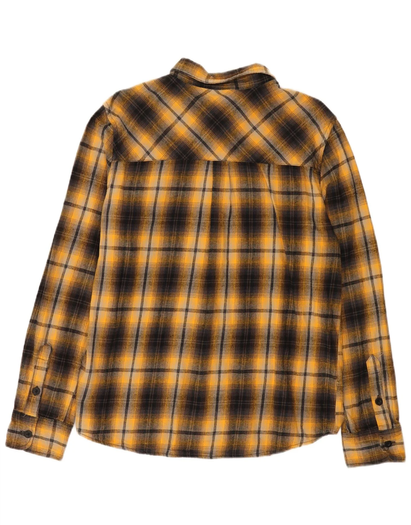Mountain Warehouse Mens Flannel Shirt Large Yellow Check Cotton - Image 2