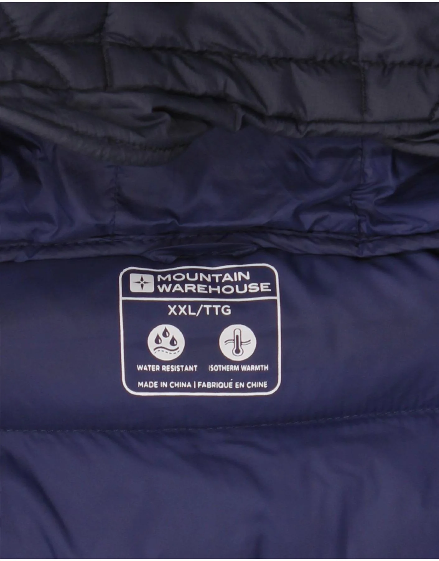 Mountain Warehouse Mens Hooded Padded Jacket UK 44 2XL Navy Blue Polyamide - Image 3