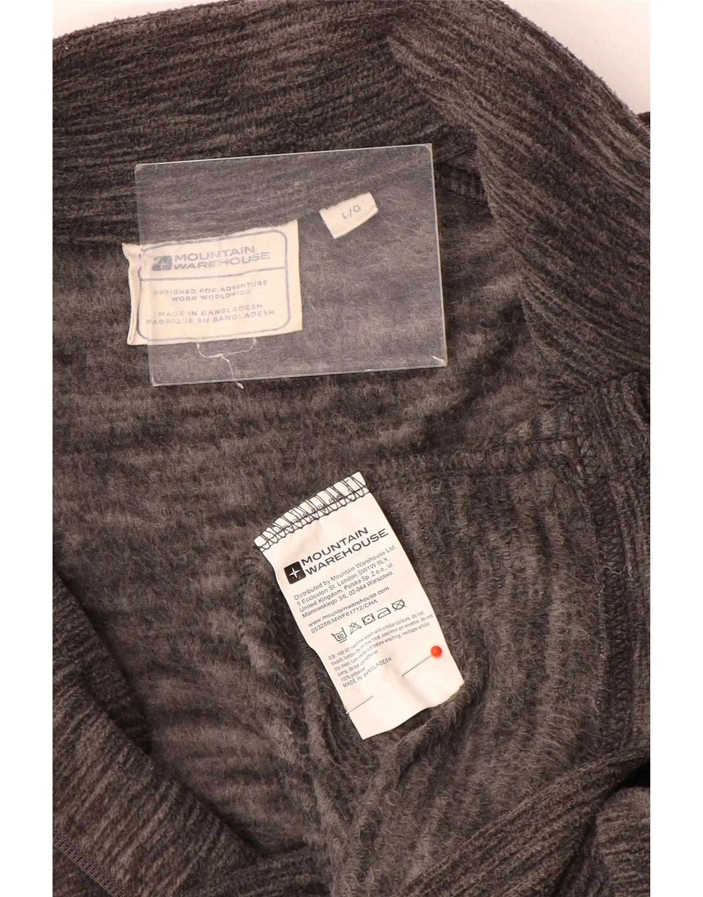 Mountain Warehouse Mens Loose Fit Fleece Jacket UK 40 Large Grey Flecked - Image 3