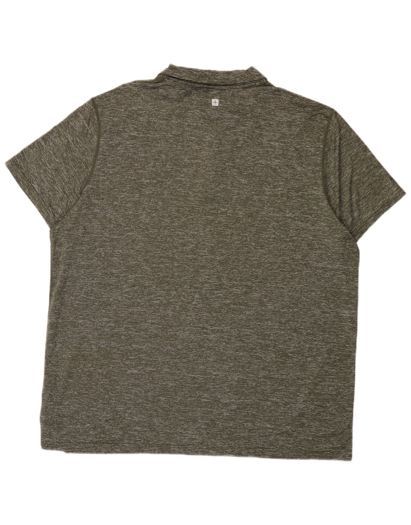 Mountain Warehouse Mens Polo Shirt 2XL Khaki Flecked Polyamide - Image 2