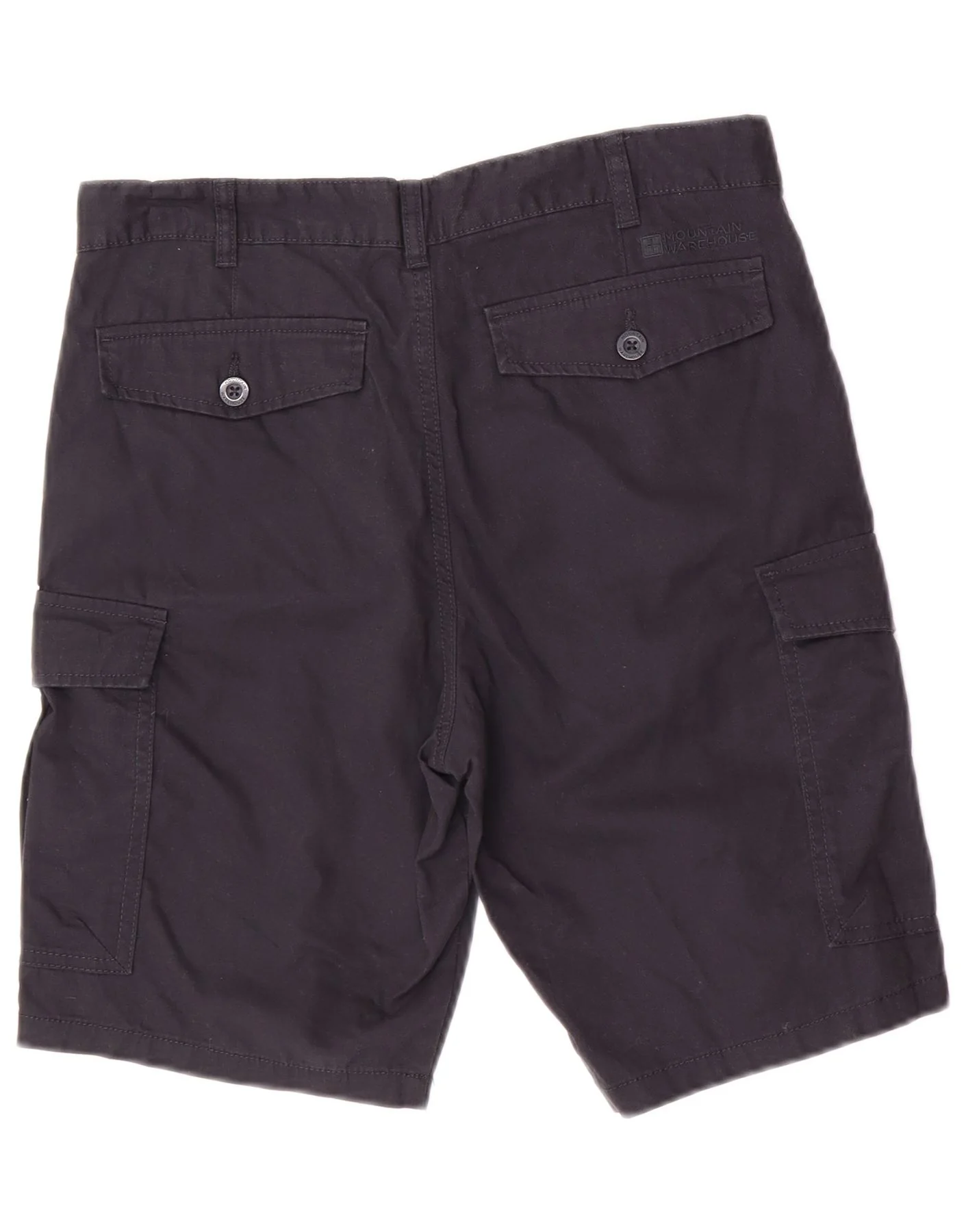 Mountain Warehouse Mens Regular Cargo Shorts W30 Medium Navy Blue Cotton - Image 2