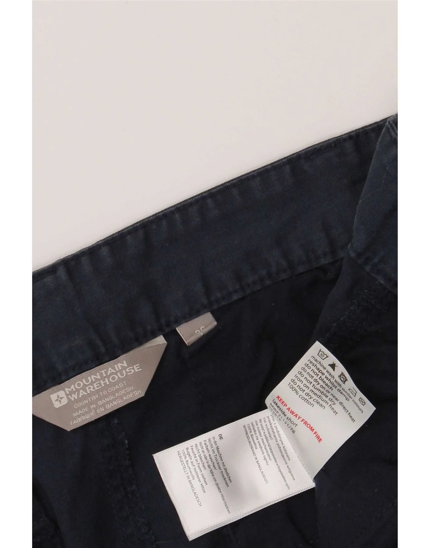 Mountain Warehouse Mens Regular Cargo Shorts W36 Large Navy Blue Cotton - Image 4