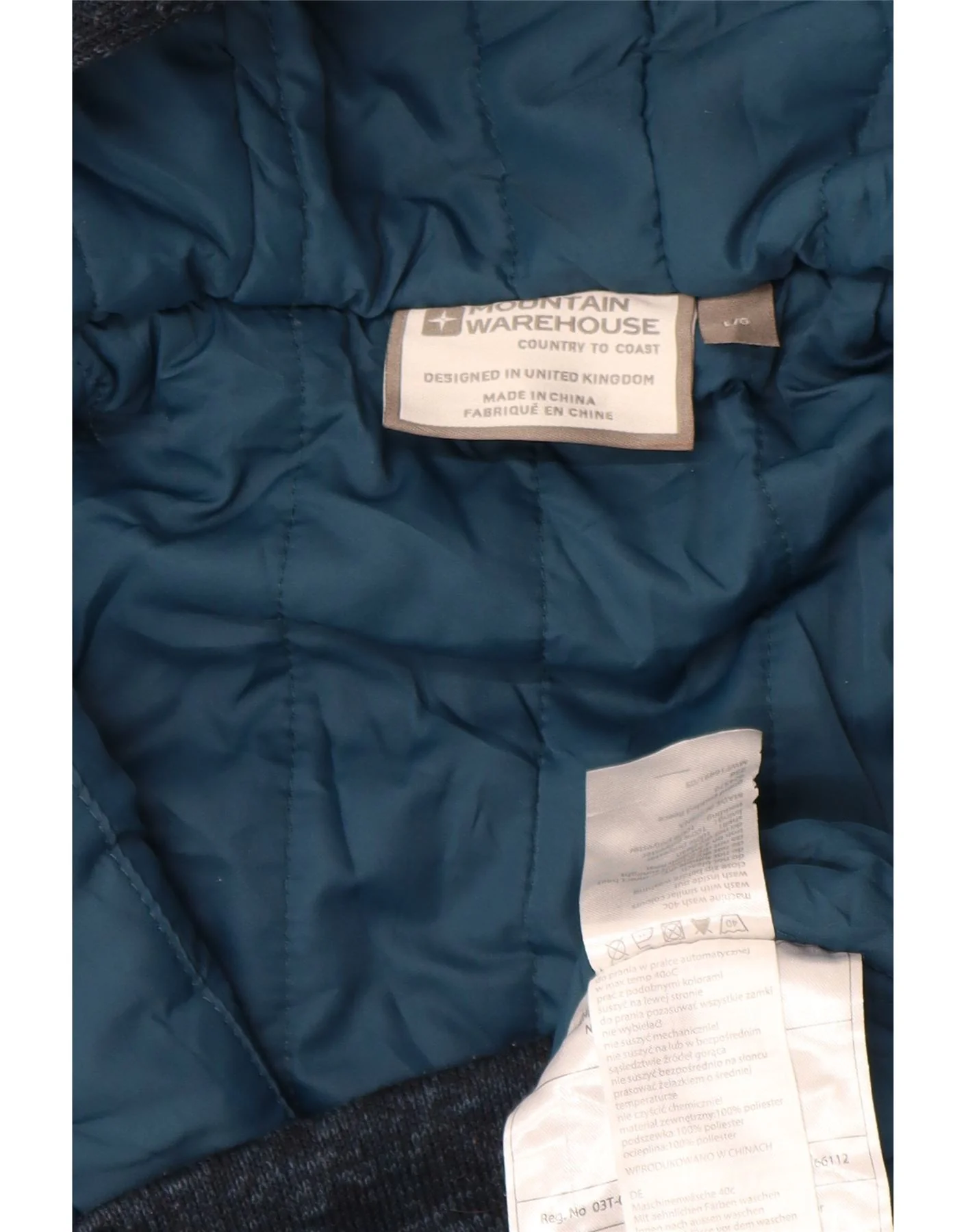 Mountain Warehouse Mens Zip Hoodie Sweater Large Navy Blue Flecked - Image 3