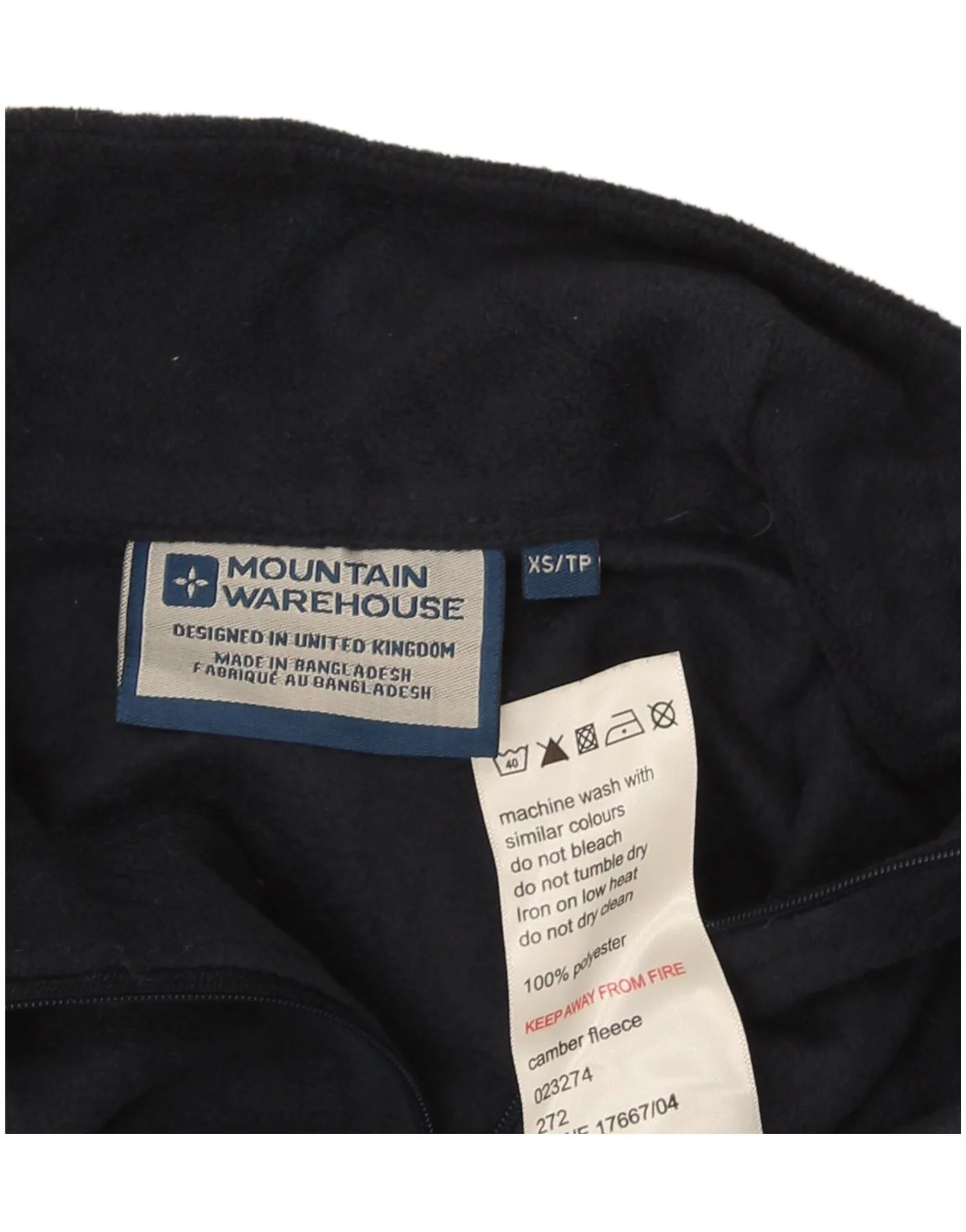 Mountain Warehouse Mens Zip Neck Fleece Jumper XS Navy Blue Polyester - Image 3