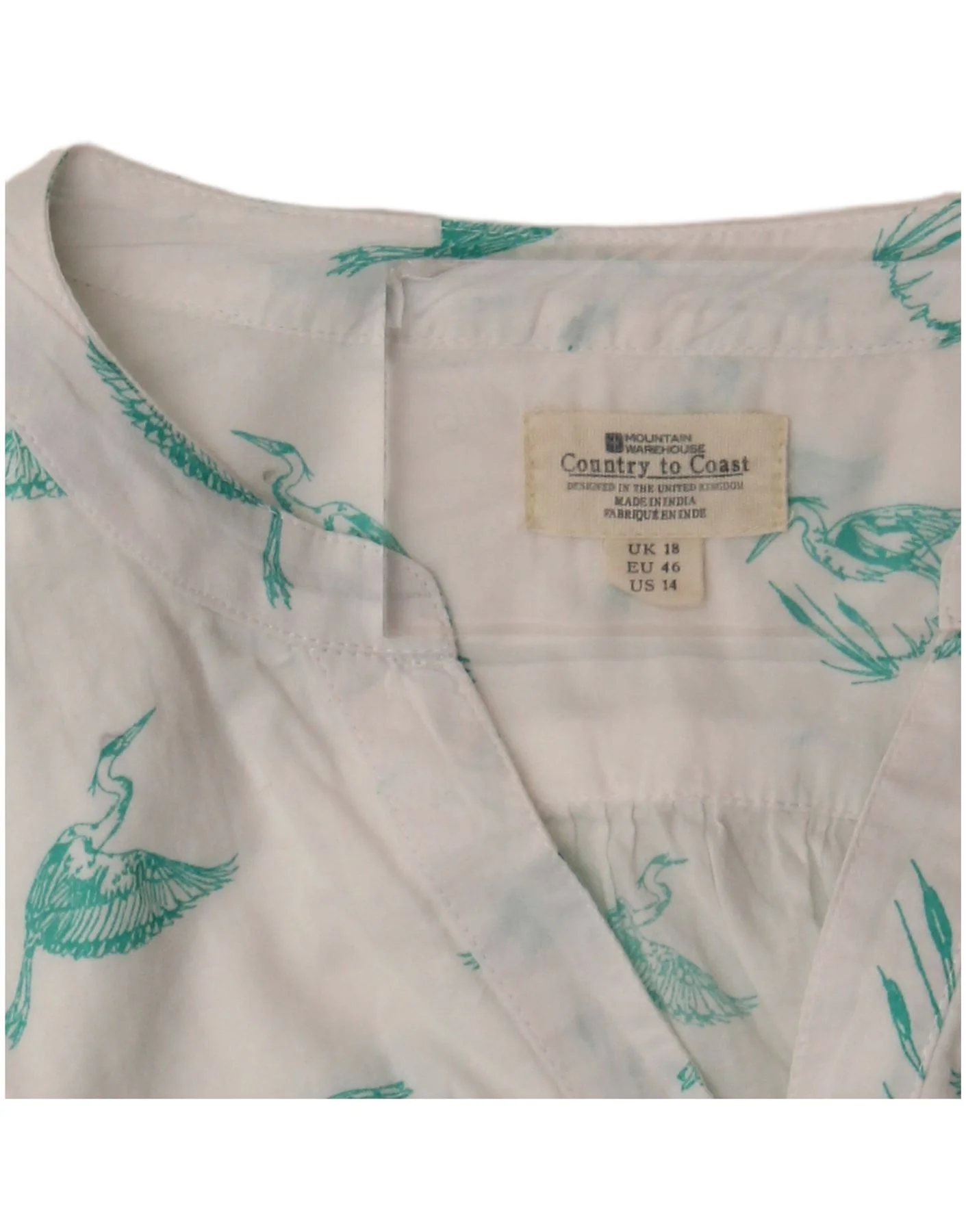 Mountain Warehouse Womens 3/4 Sleeve Tunic Top UK 18 XL White Animal Print - Image 3