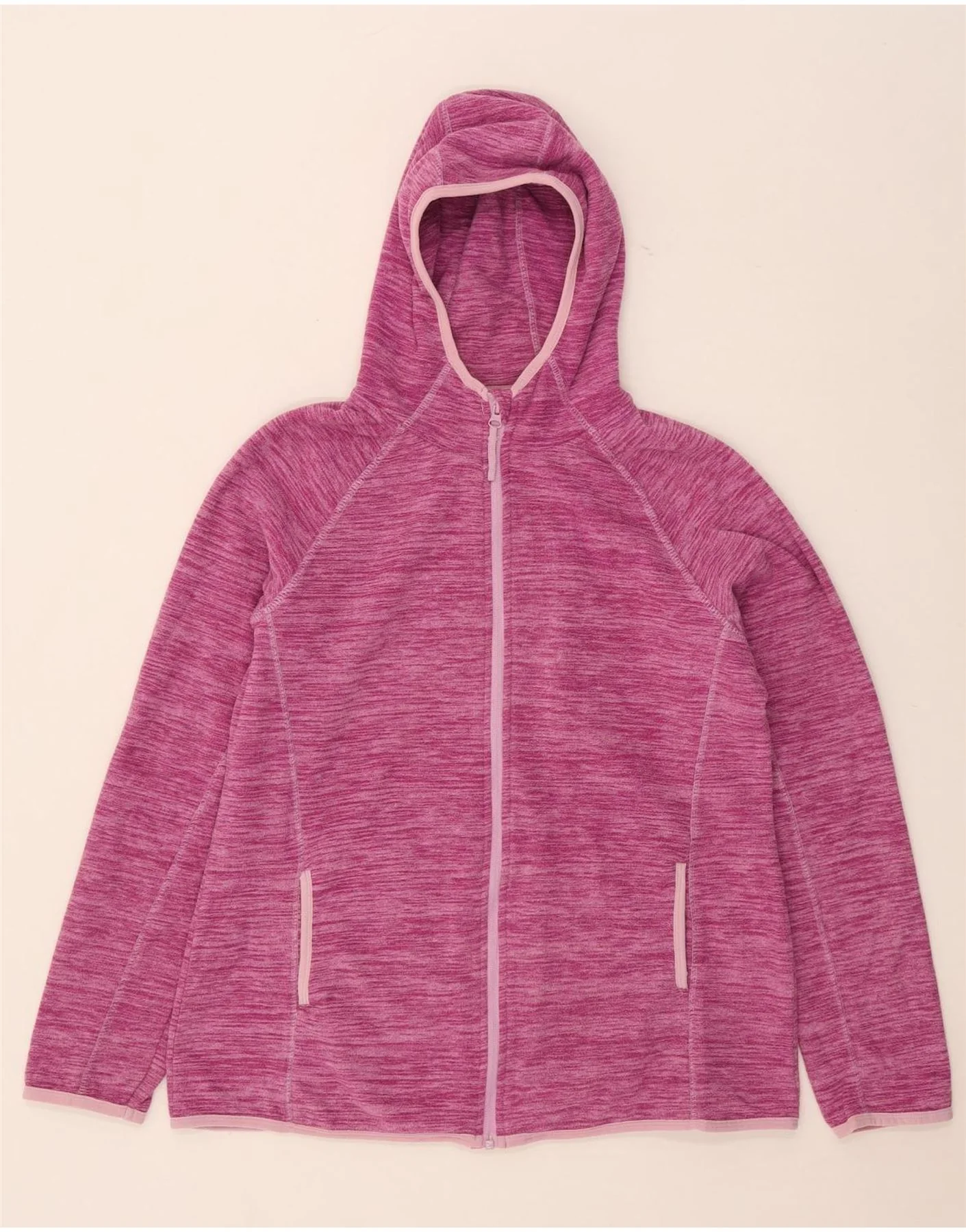Mountain Warehouse Womens Hooded Fleece Jacket UK 16 Large Pink Flecked