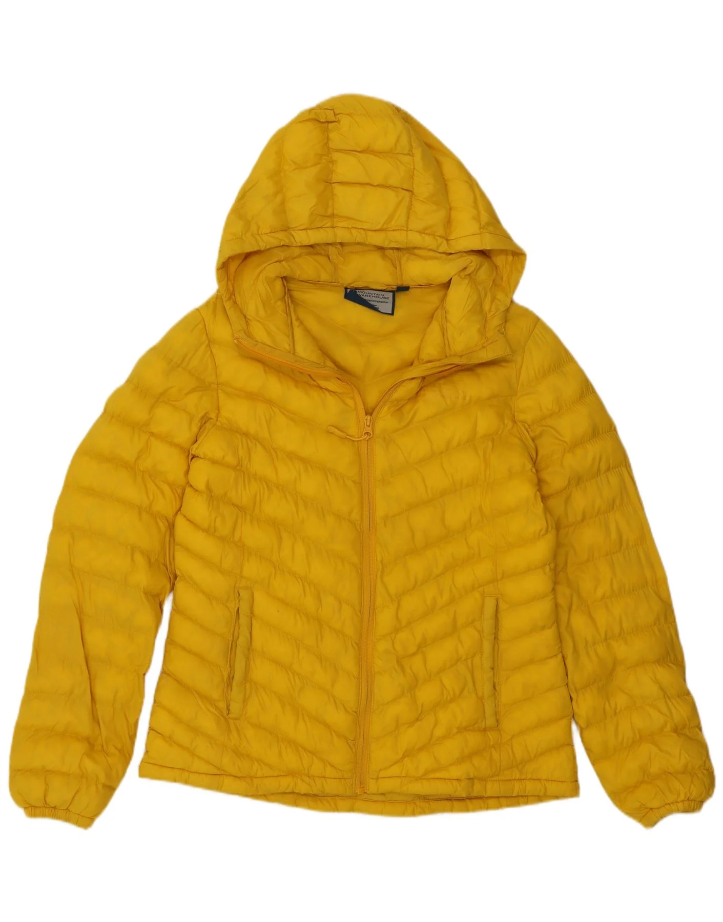 Mountain Warehouse Womens Hooded Padded Jacket UK 12 Medium Yellow