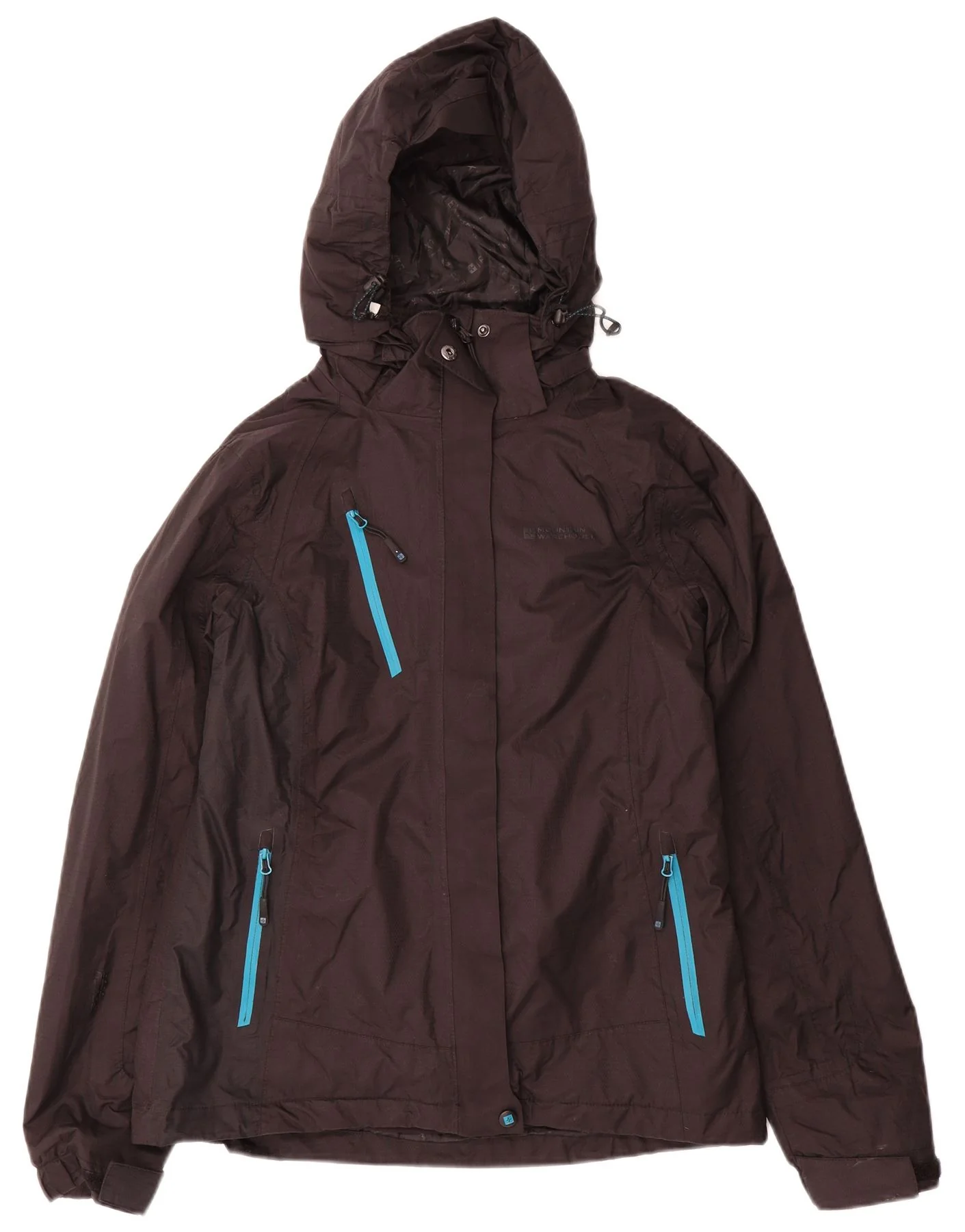 Mountain Warehouse Womens Hooded Rain Jacket UK 10 Small Black Nylon