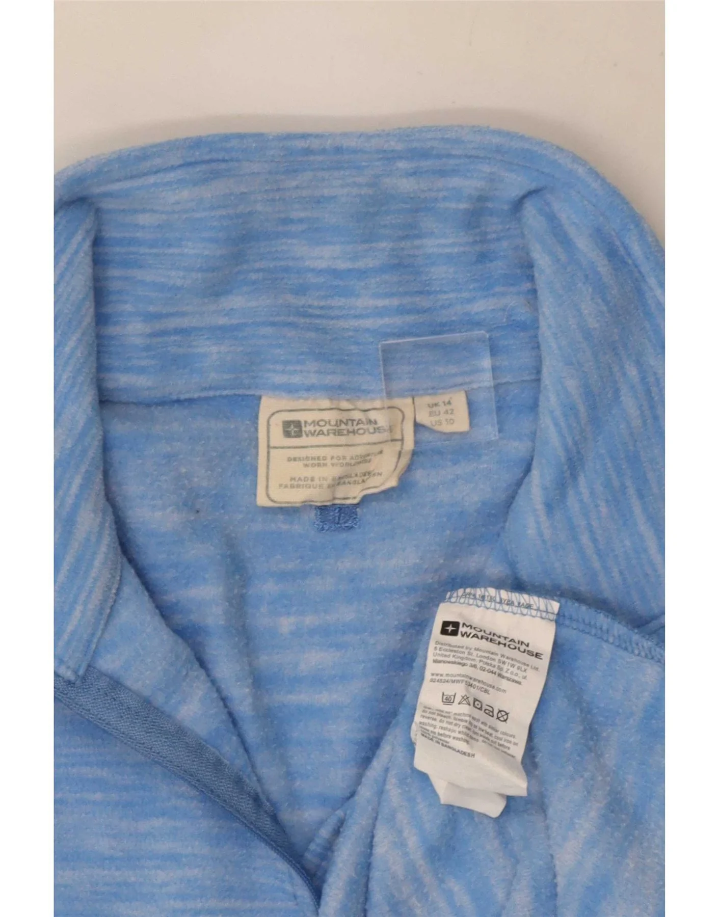 Mountain Warehouse Womens Zip Neck Fleece Jumper UK 14 Large Blue Flecked - Image 4