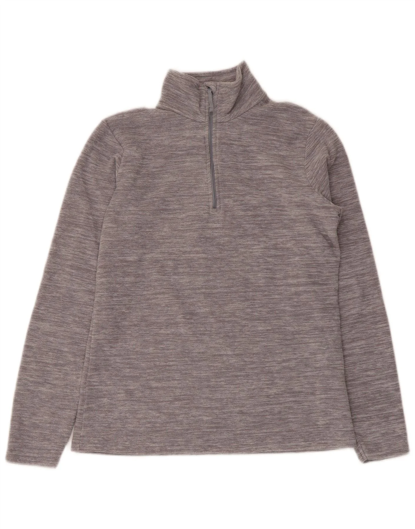 Mountain Warehouse Womens Zip Neck Fleece Jumper UK 8 Small Grey Flecked