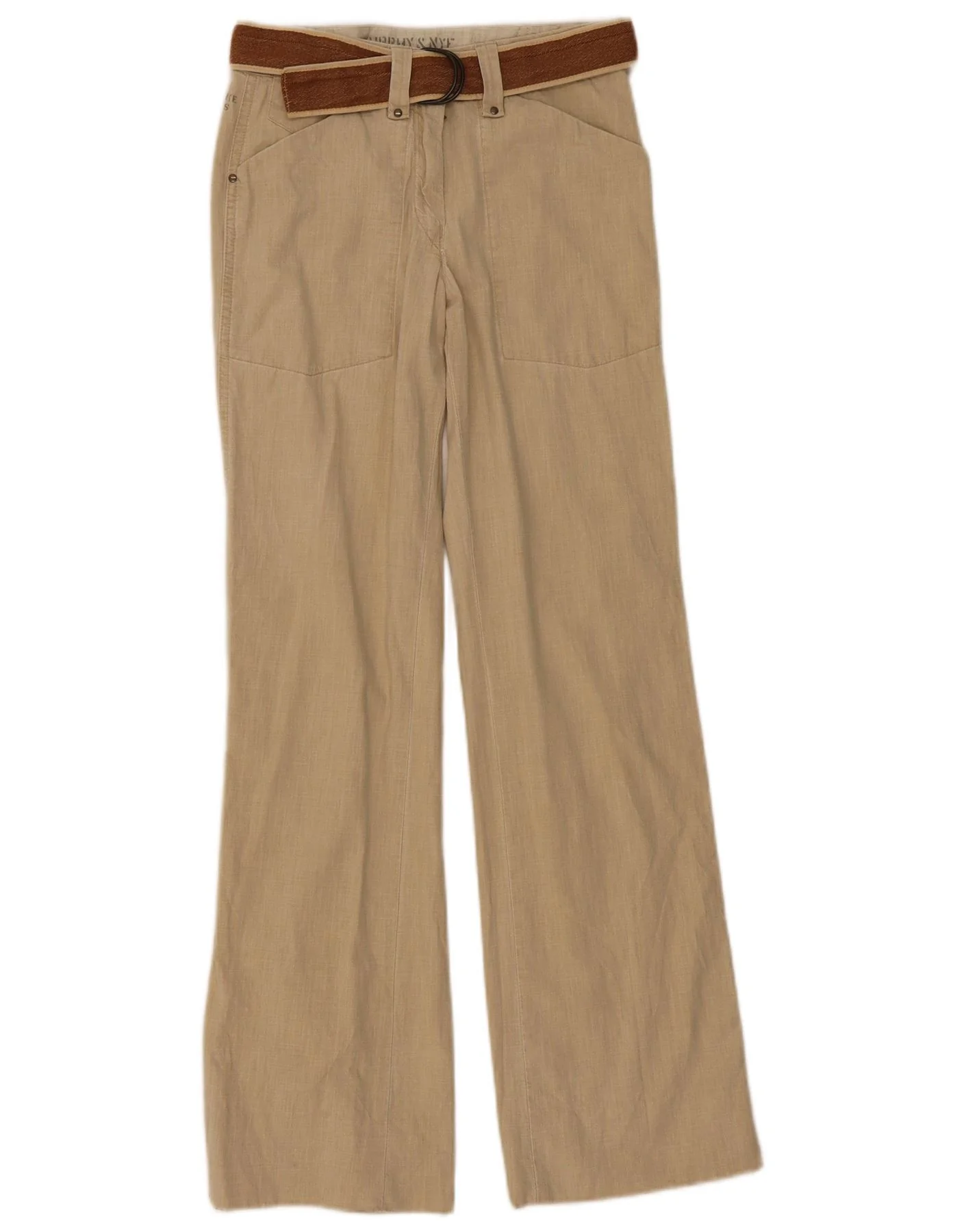 Murphy & Nye Womens Bootcut Casual Trousers W26 L31 Beige Cotton