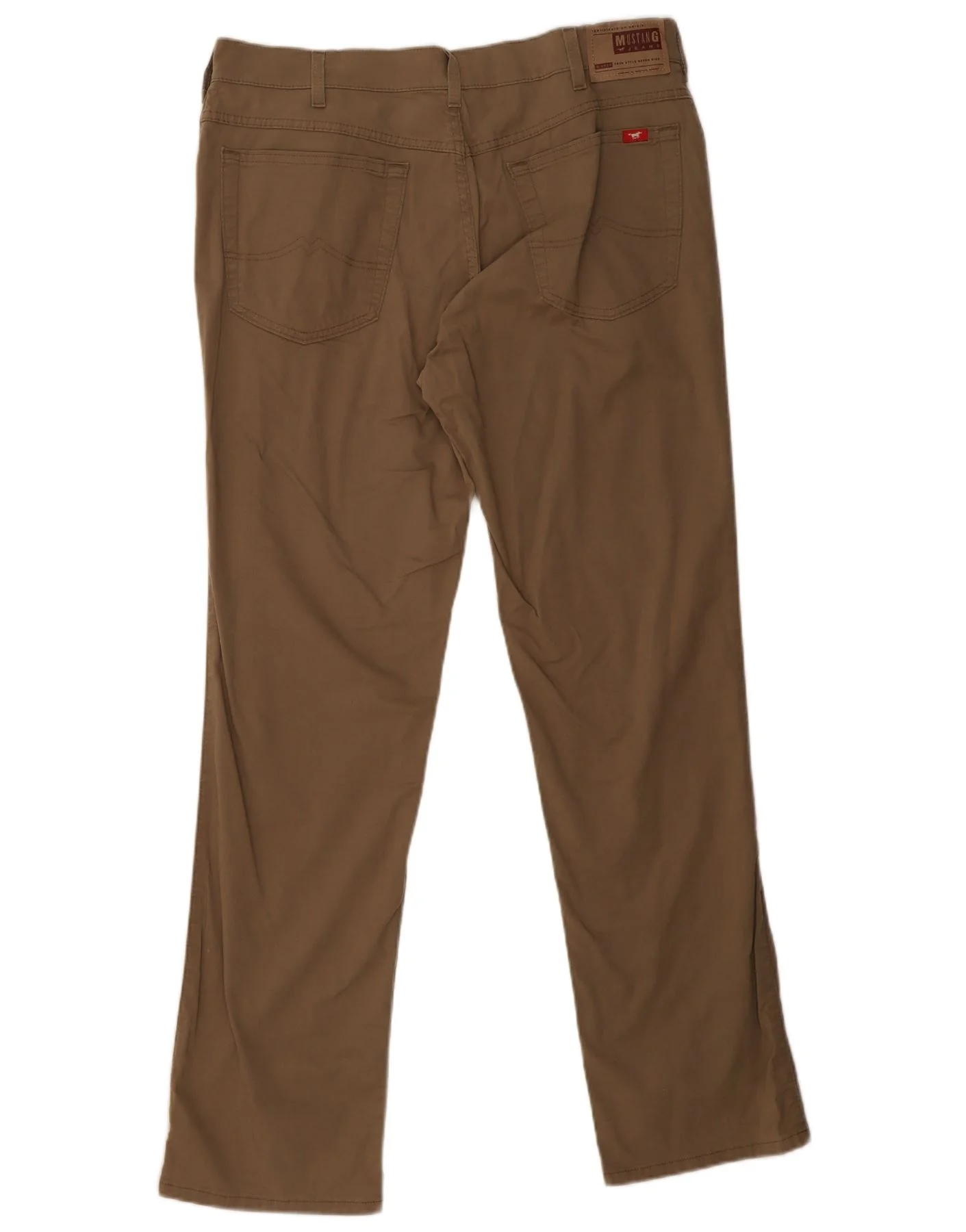 Mustang Mens Tramper Straight Casual Trousers W38 L32 Beige Cotton - Image 2