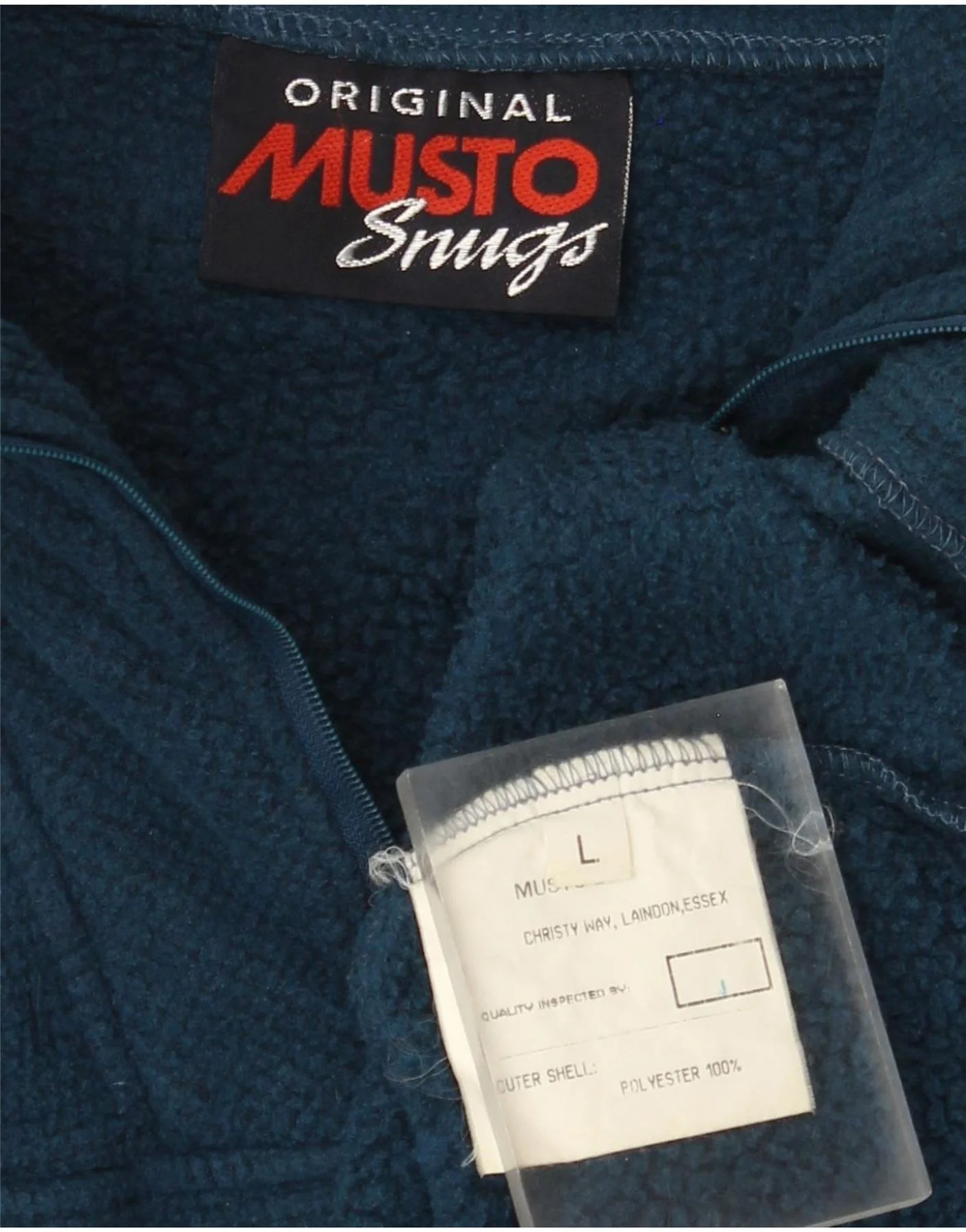 Musto Mens Zip Neck Fleece Jumper Large Blue Polyester - Image 3