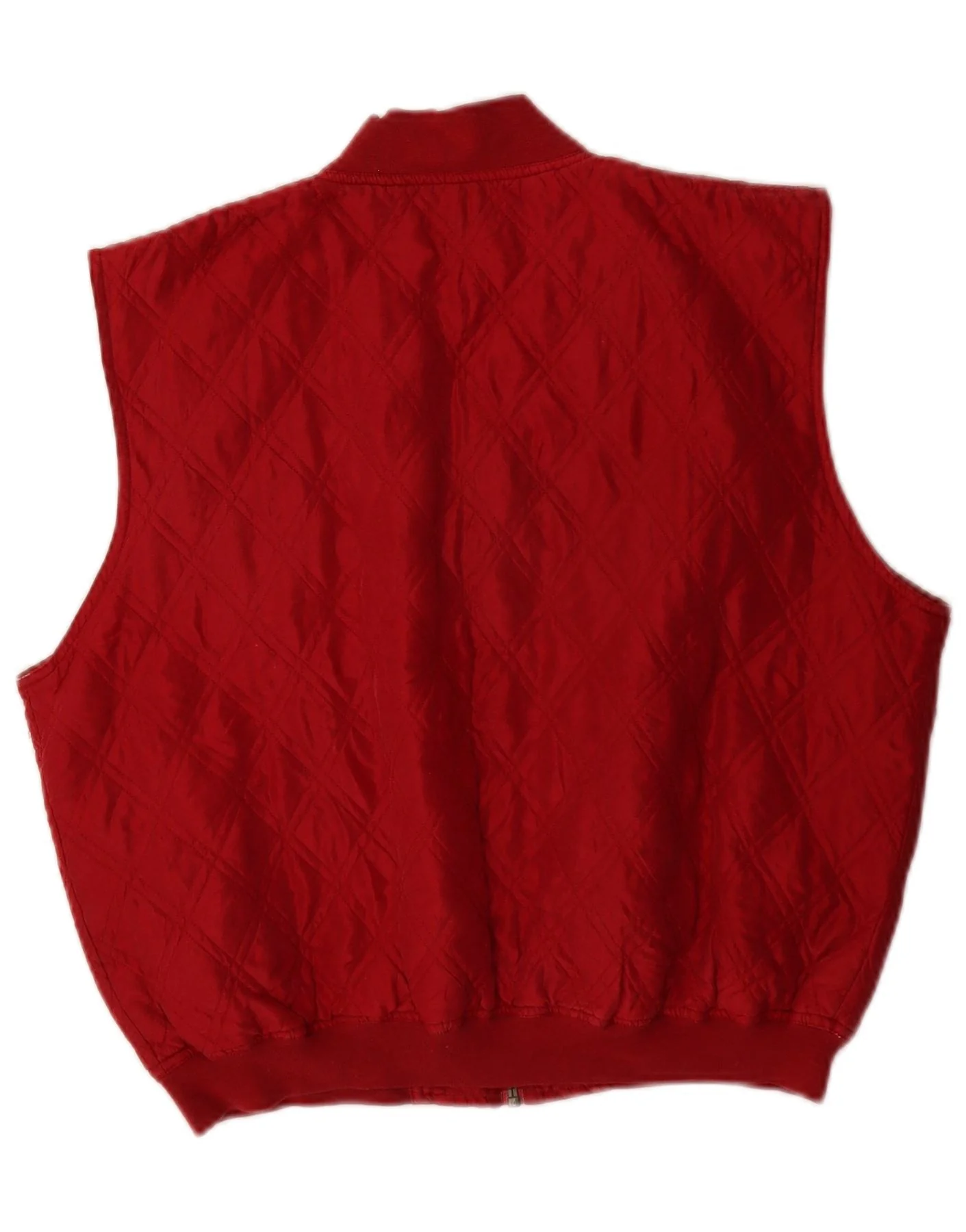 Naf Womens Quilted Gilet UK 12 Medium Red Silk - Image 2