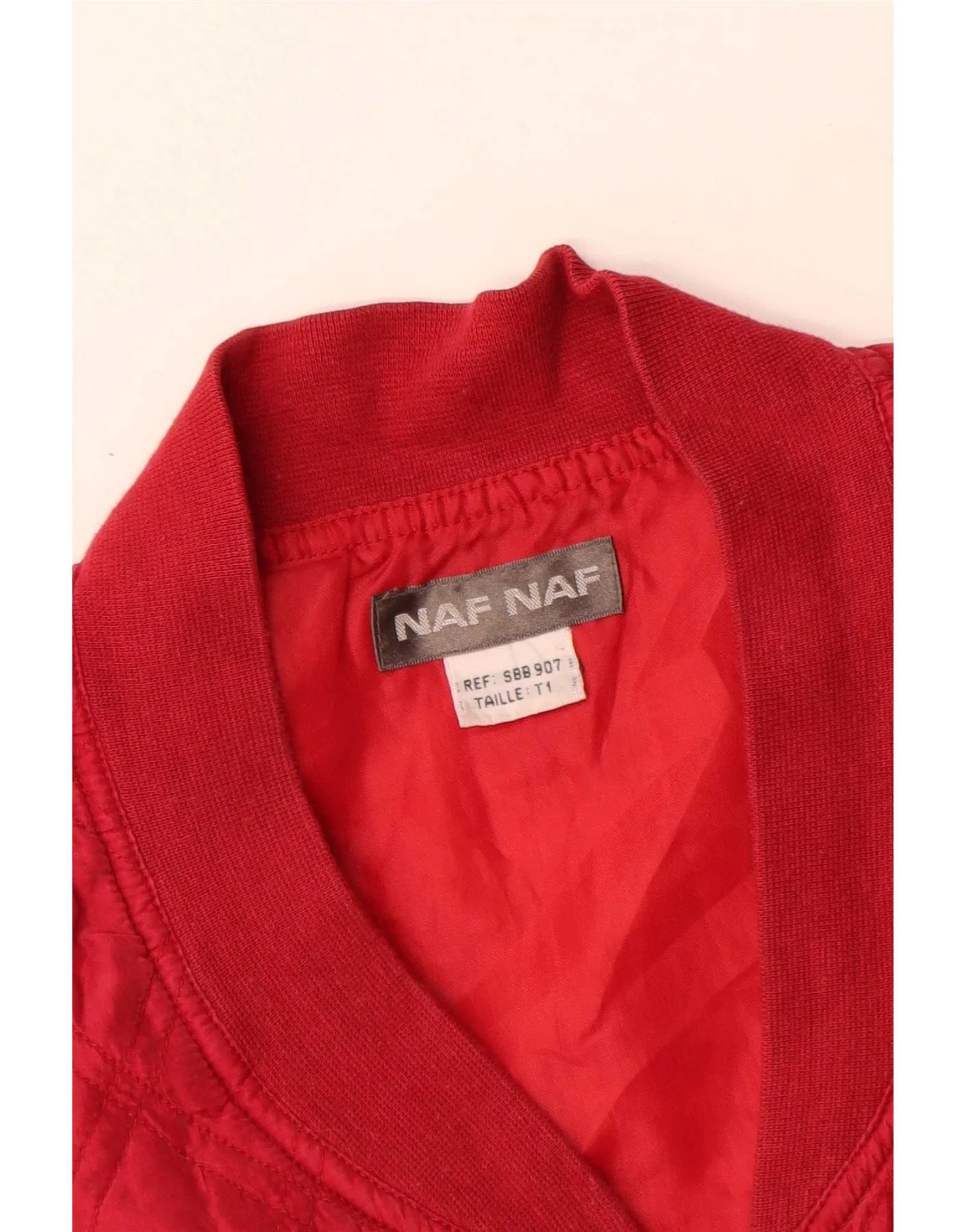 Naf Womens Quilted Gilet UK 12 Medium Red Silk - Image 3