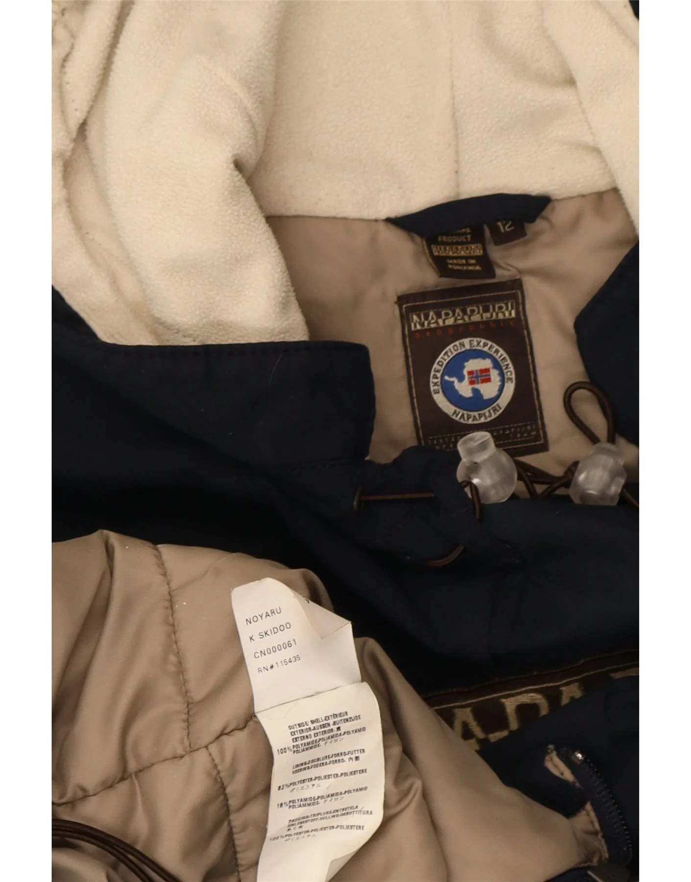 Napapijri Boys Geographic Graphic Anorak Jacket 11-12 Years Navy Blue - Image 3