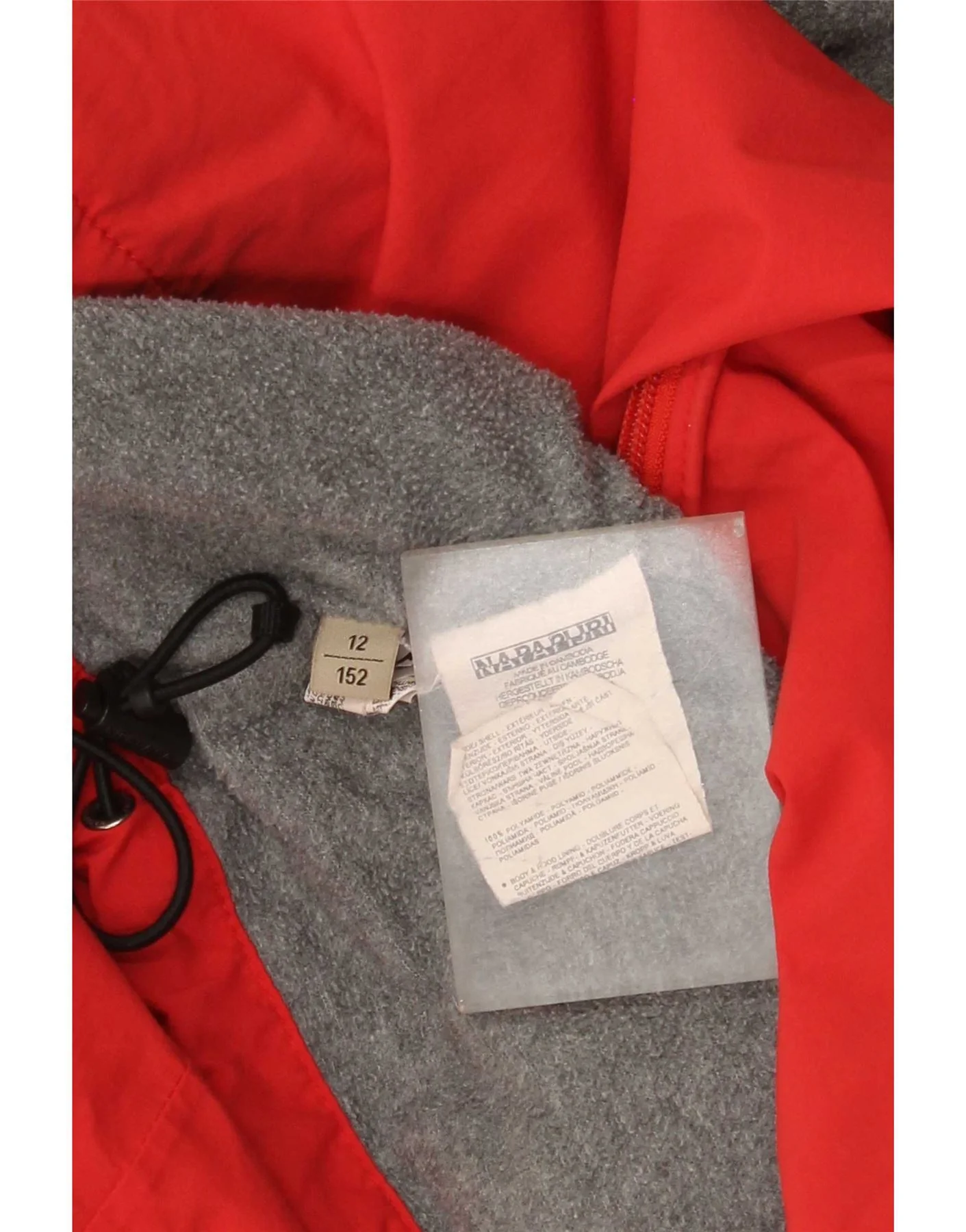 Napapijri Boys Graphic Hooded Anorak Jacket 11-12 Years Red Polyamide - Image 3