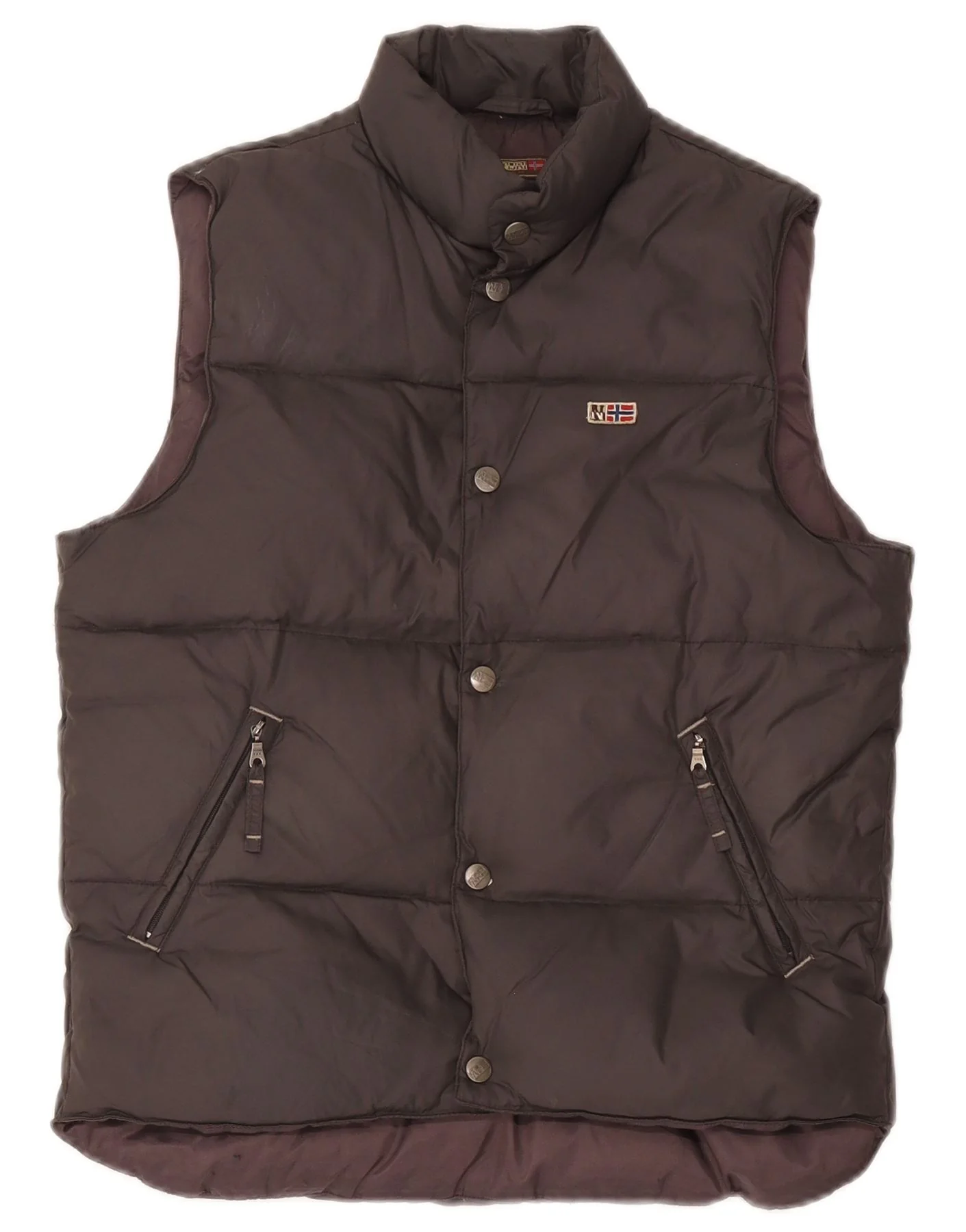 Napapijri Boys Graphic Padded Gilet 9-10 Years Brown Polyamide