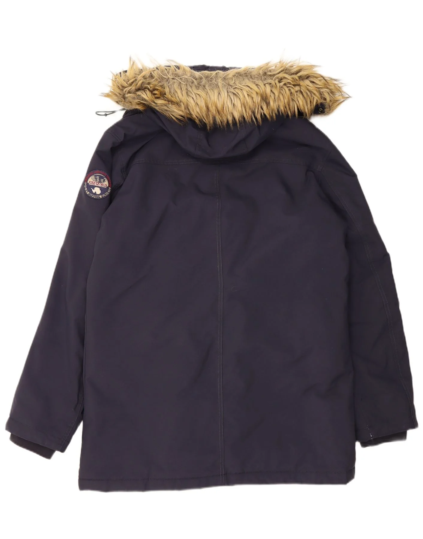 Napapijri Mens Geographic Hooded Parka Jacket UK 42 XL Navy Blue Polyamide - Image 2
