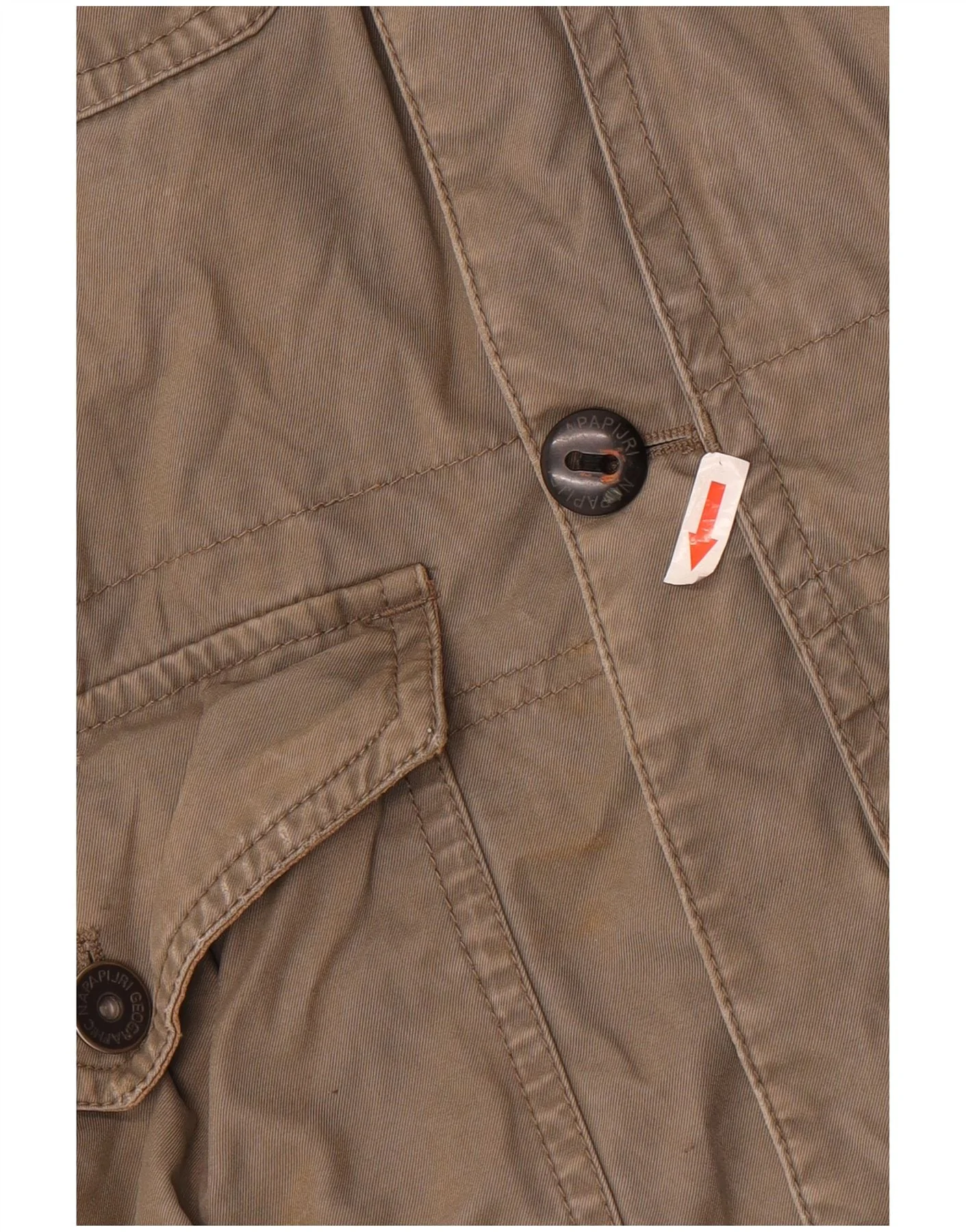 Napapijri Mens Geographic Military Jacket UK 40 Large Grey Cotton - Image 4