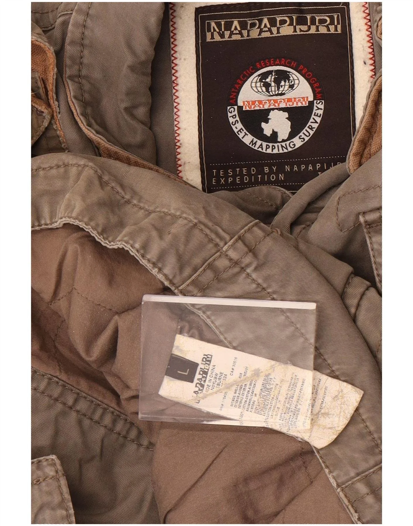 Napapijri Mens Geographic Military Jacket UK 40 Large Grey Cotton - Image 6