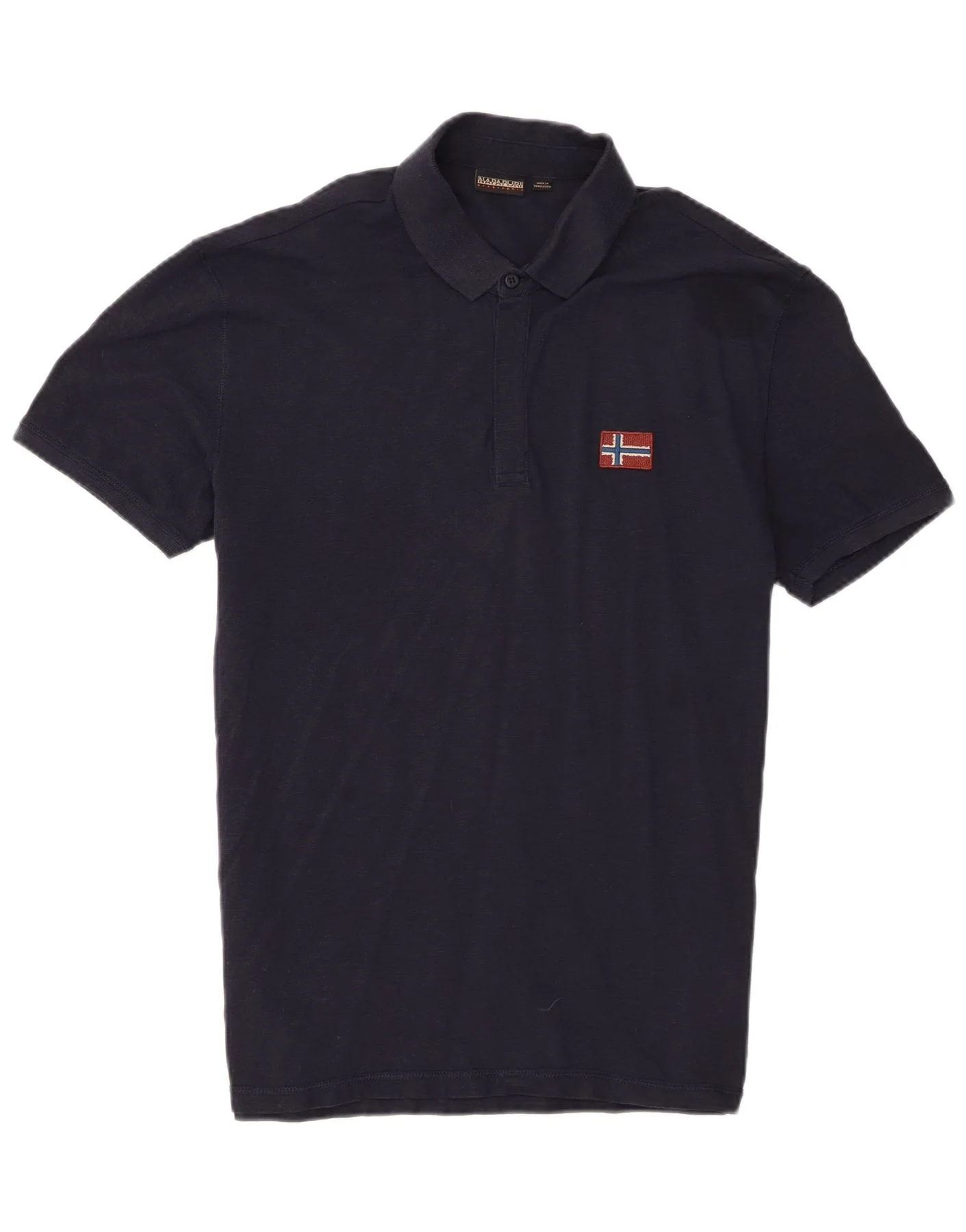Napapijri Mens Geographic Polo Shirt Large Navy Blue Cotton