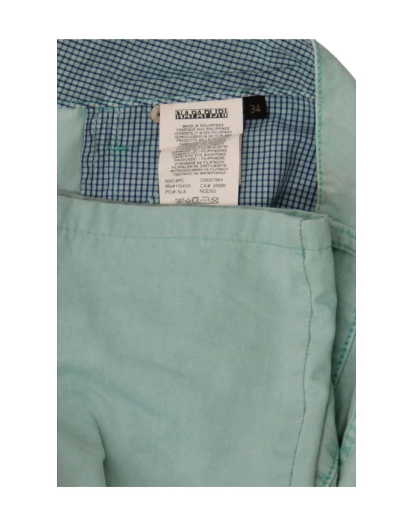 Napapijri Mens Straight Casual Trousers W34 L31 Green Cotton - Image 5