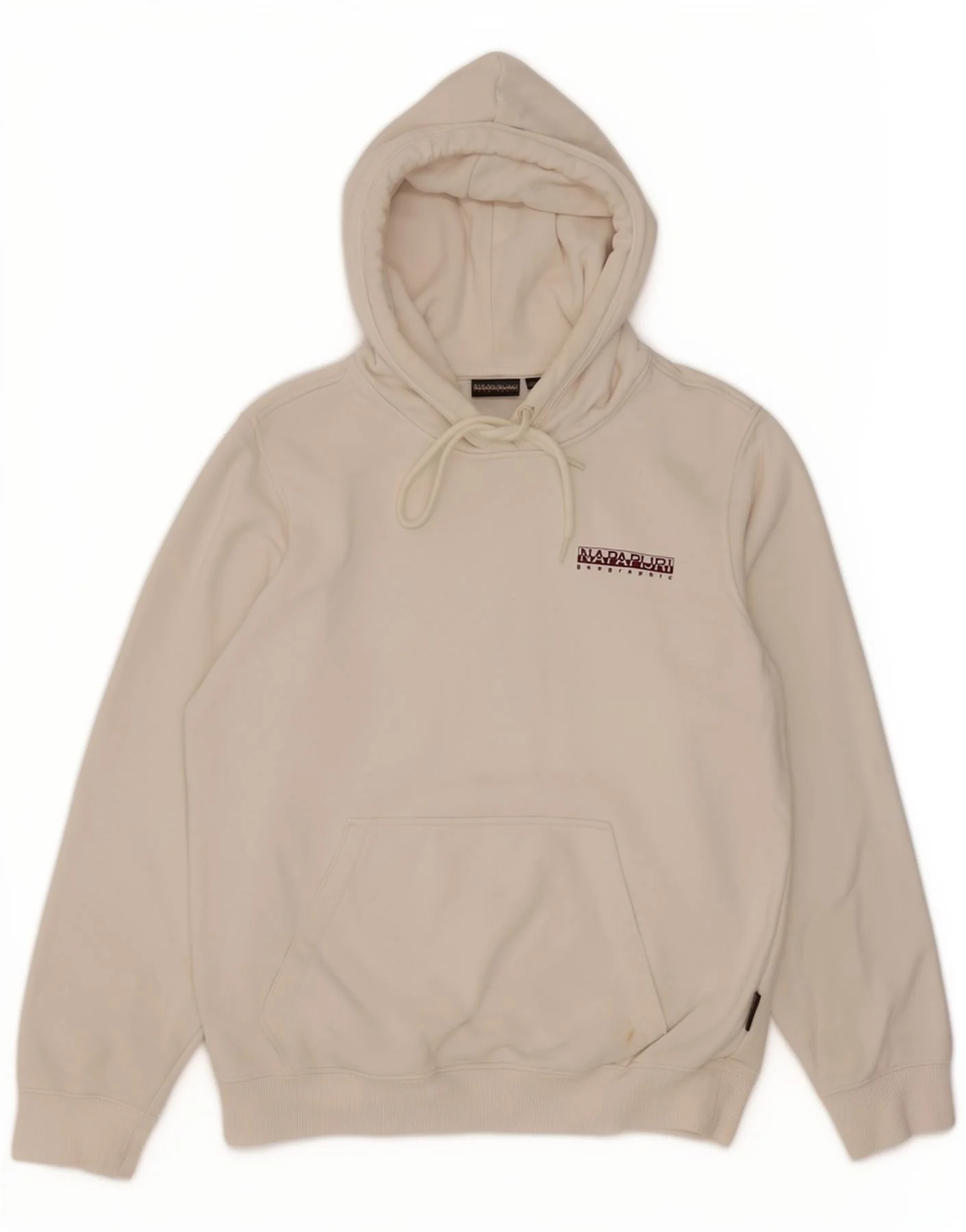 Napapijri Womens Graphic Hoodie Jumper Large White Cotton