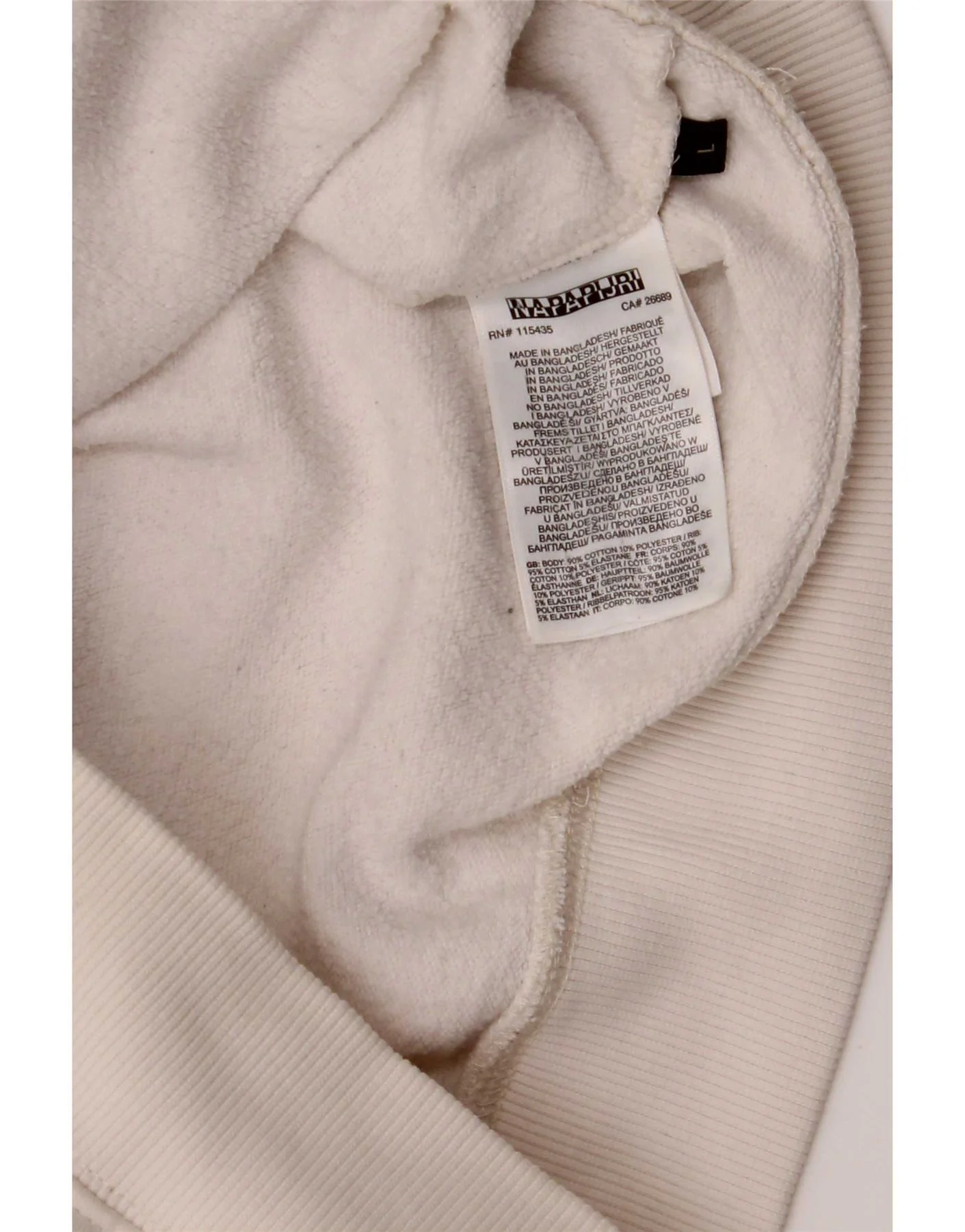 Napapijri Womens Graphic Hoodie Jumper Large White Cotton - Image 5