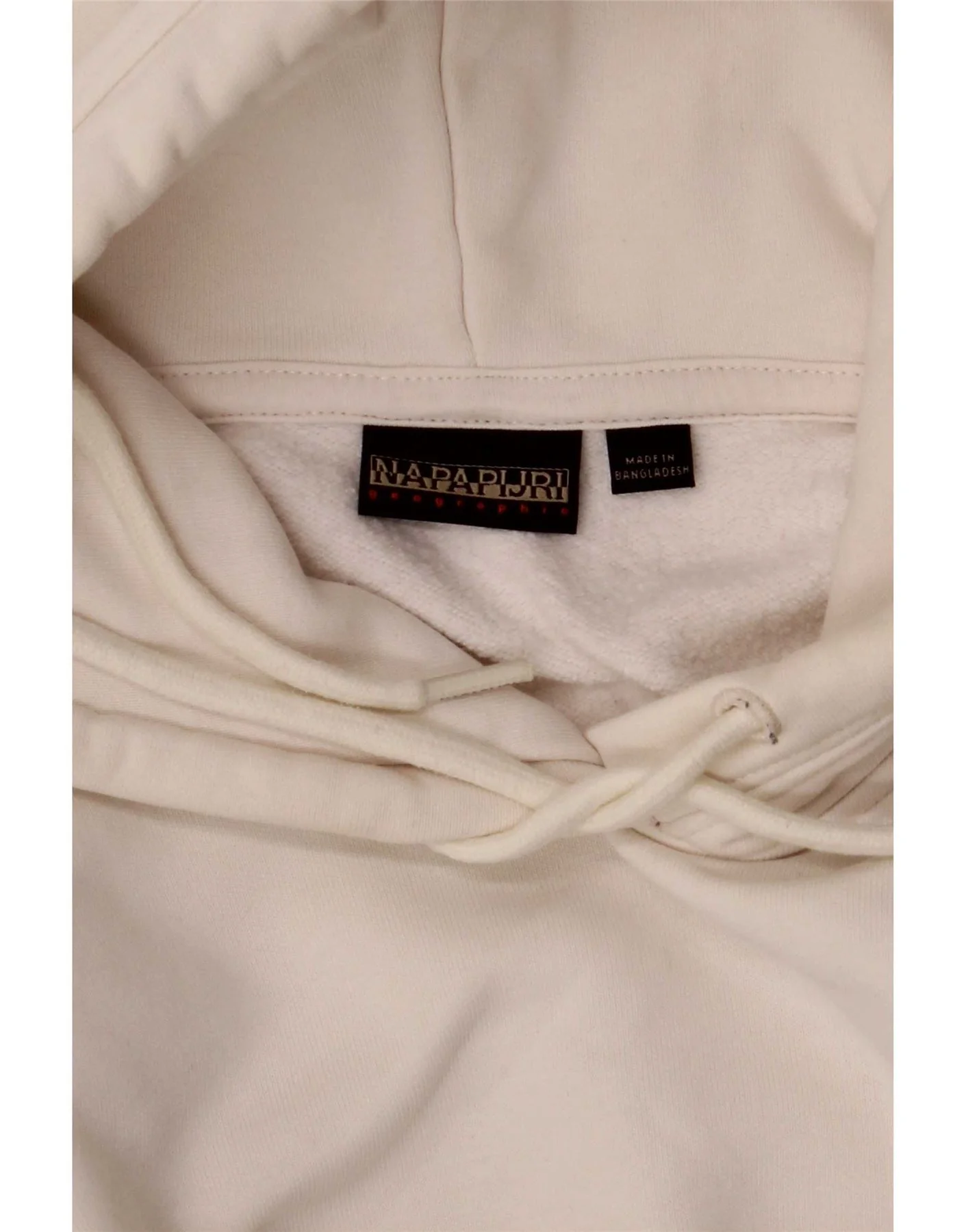 Napapijri Womens Graphic Hoodie Jumper Large White Cotton - Image 6