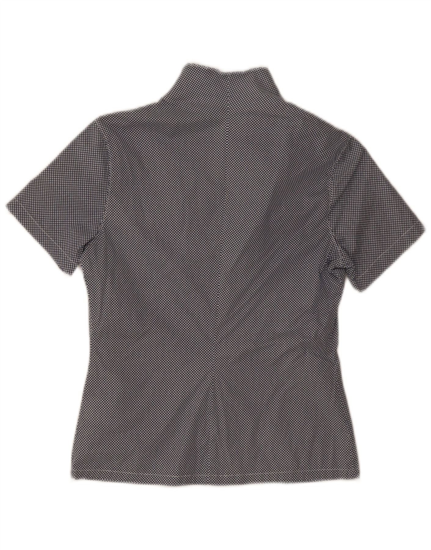 Naracamicie Womens Short Sleeve Shirt UK 8 Small Navy Blue Spotted Cotton - Image 2