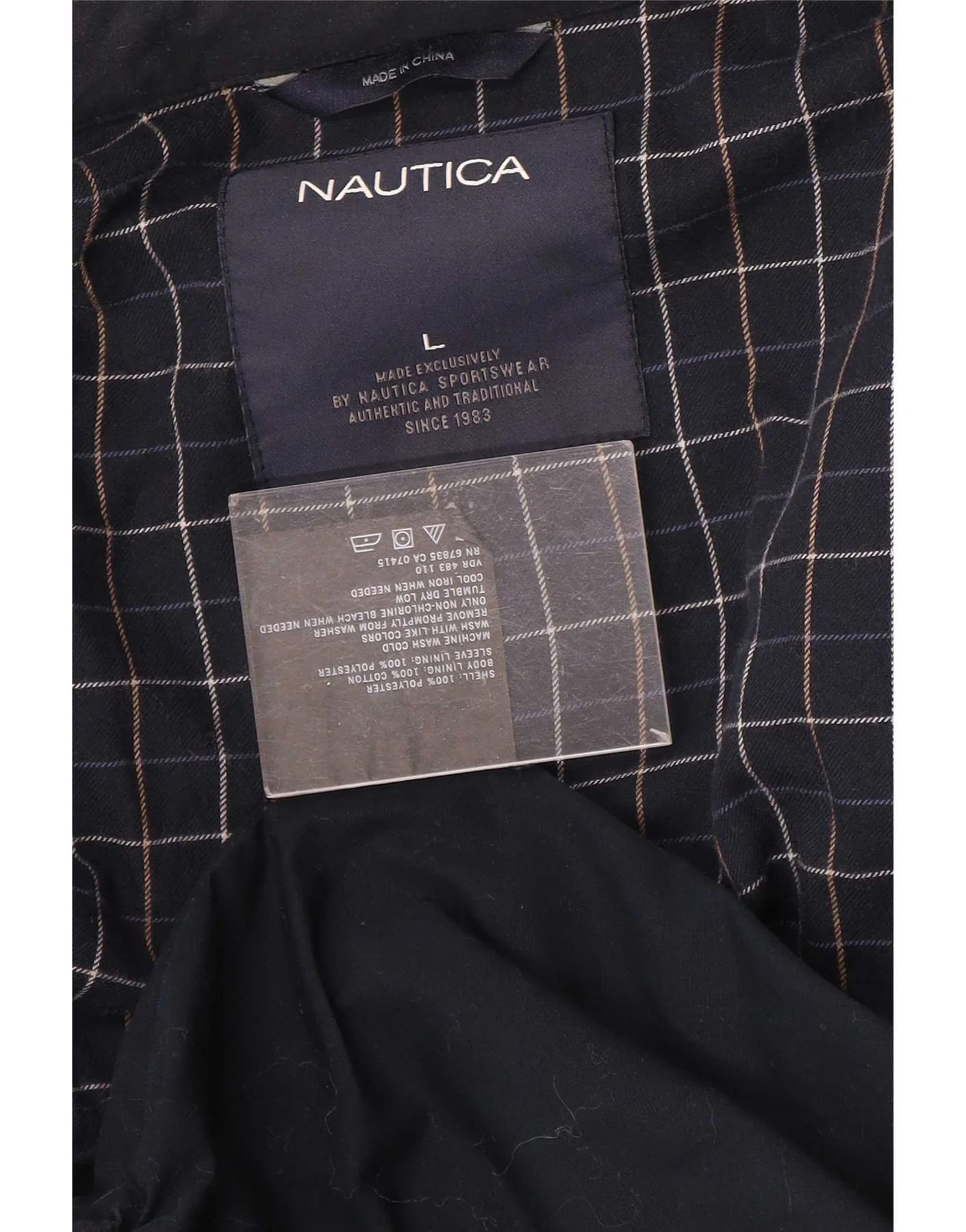 Nautica Mens Bomber Jacket UK 40 Large Navy Blue Polyester - Image 4